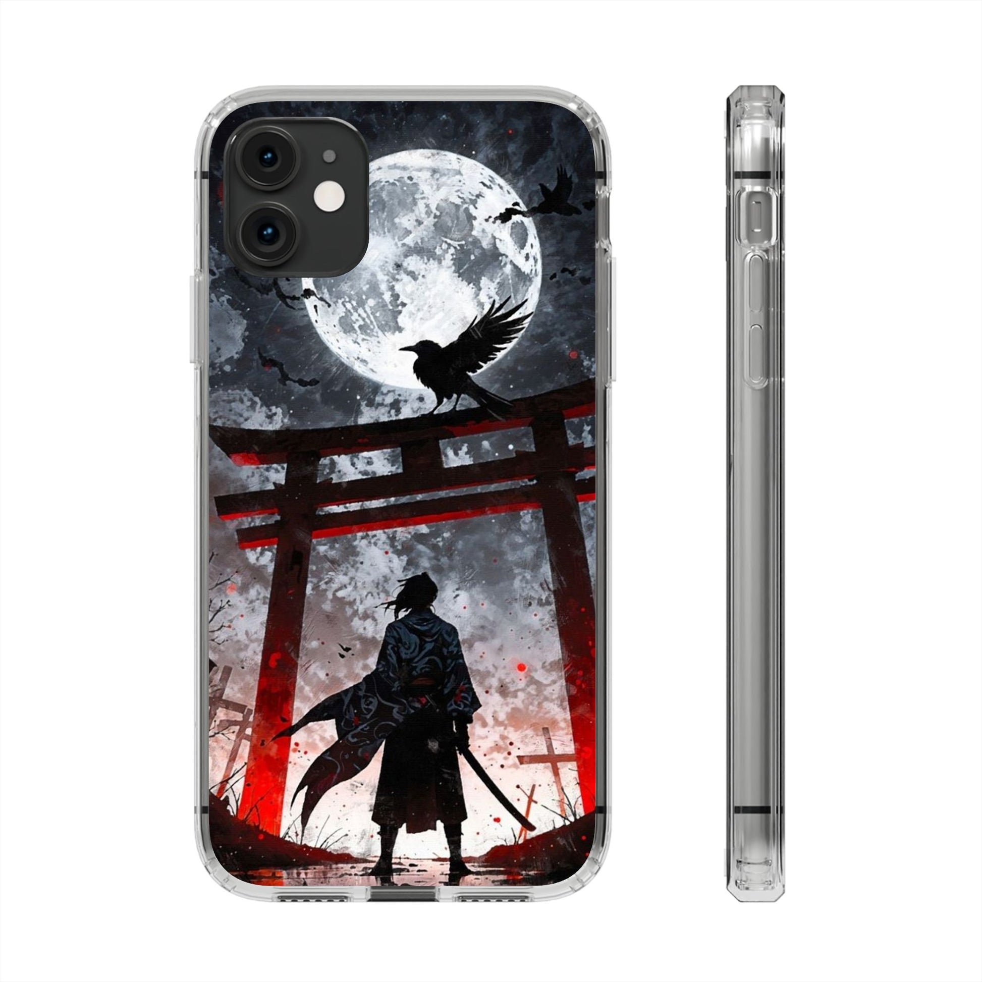 The Lone Samurai and Crow Design case for Iphone and Samsung phones