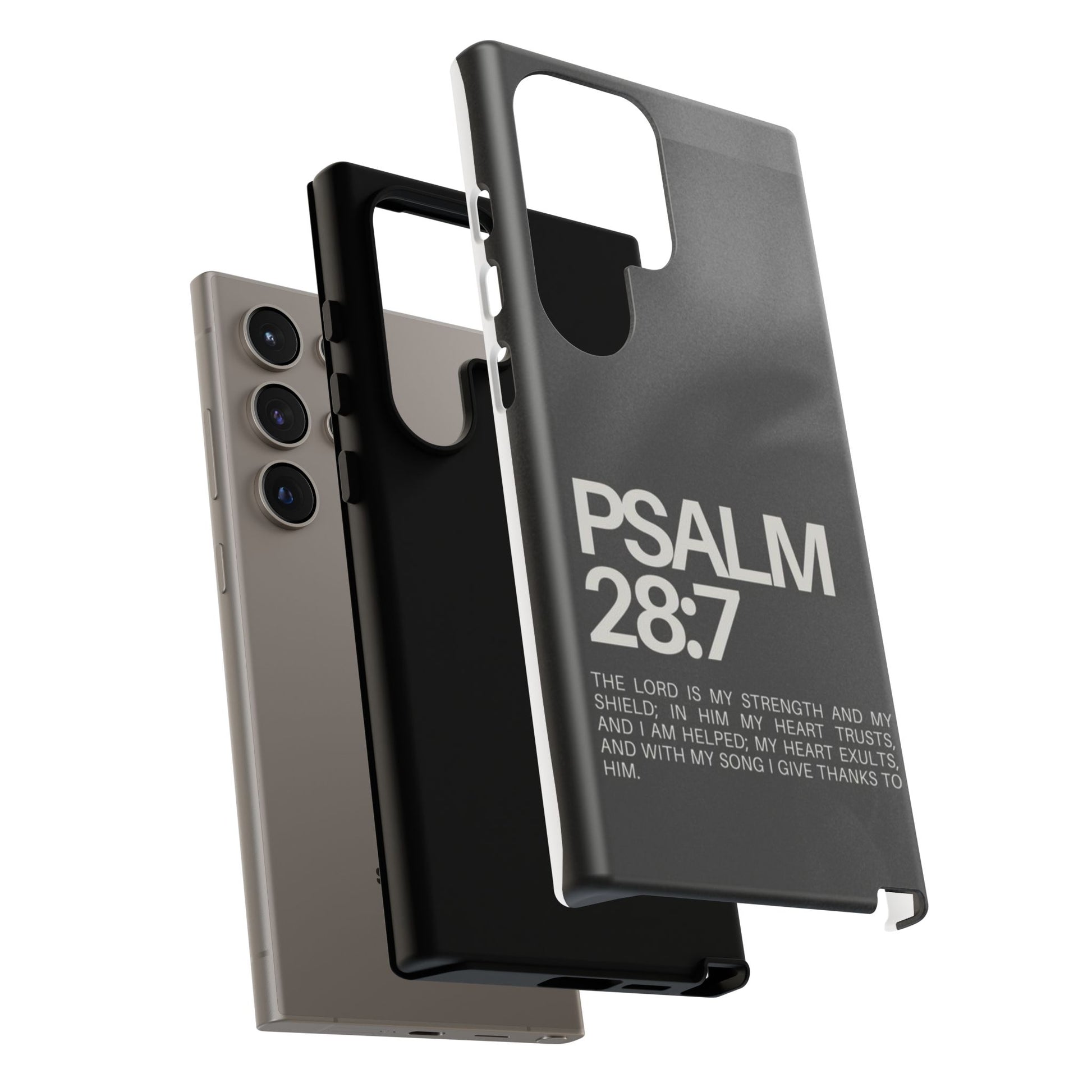 Christian Themed Psalms 28:7 Phone Case, Tough Cases for iPhones, Samsung, and Pixel