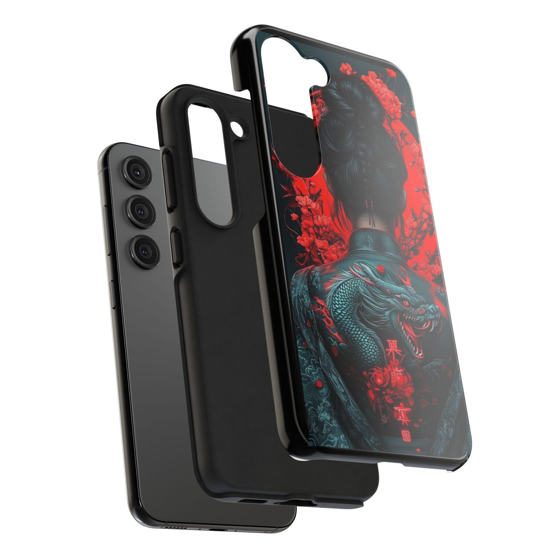 Dragon Geisha Japanese Design Phone Cases for iPhone & Samsung Galaxy Phones