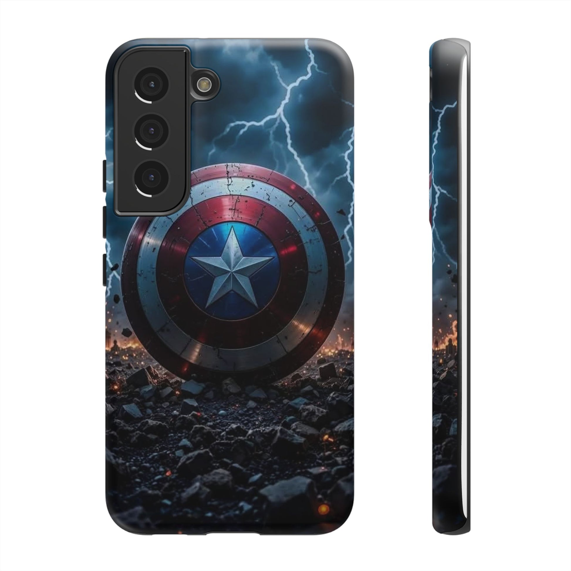 Captain America Shield Tough Cases for iPhones, Samsung, and Pixel