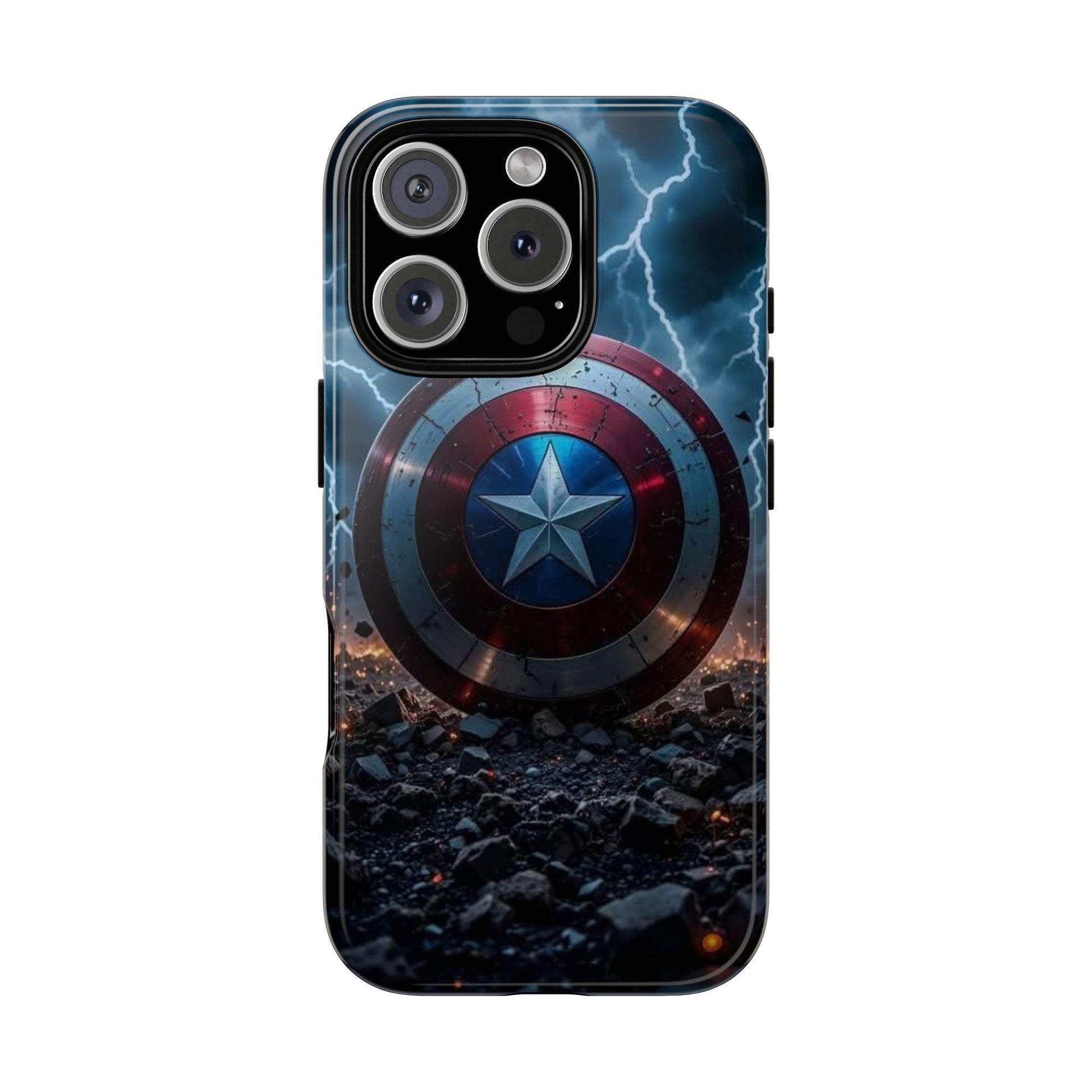 Captain America Shield Tough Cases for iPhones, Samsung, and Pixel