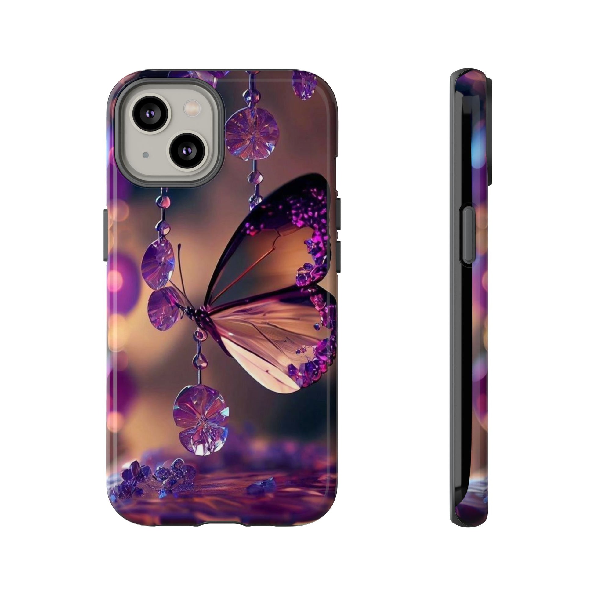 Purple Butterfly Tough Cases for iPhones, Samsung, and Pixel