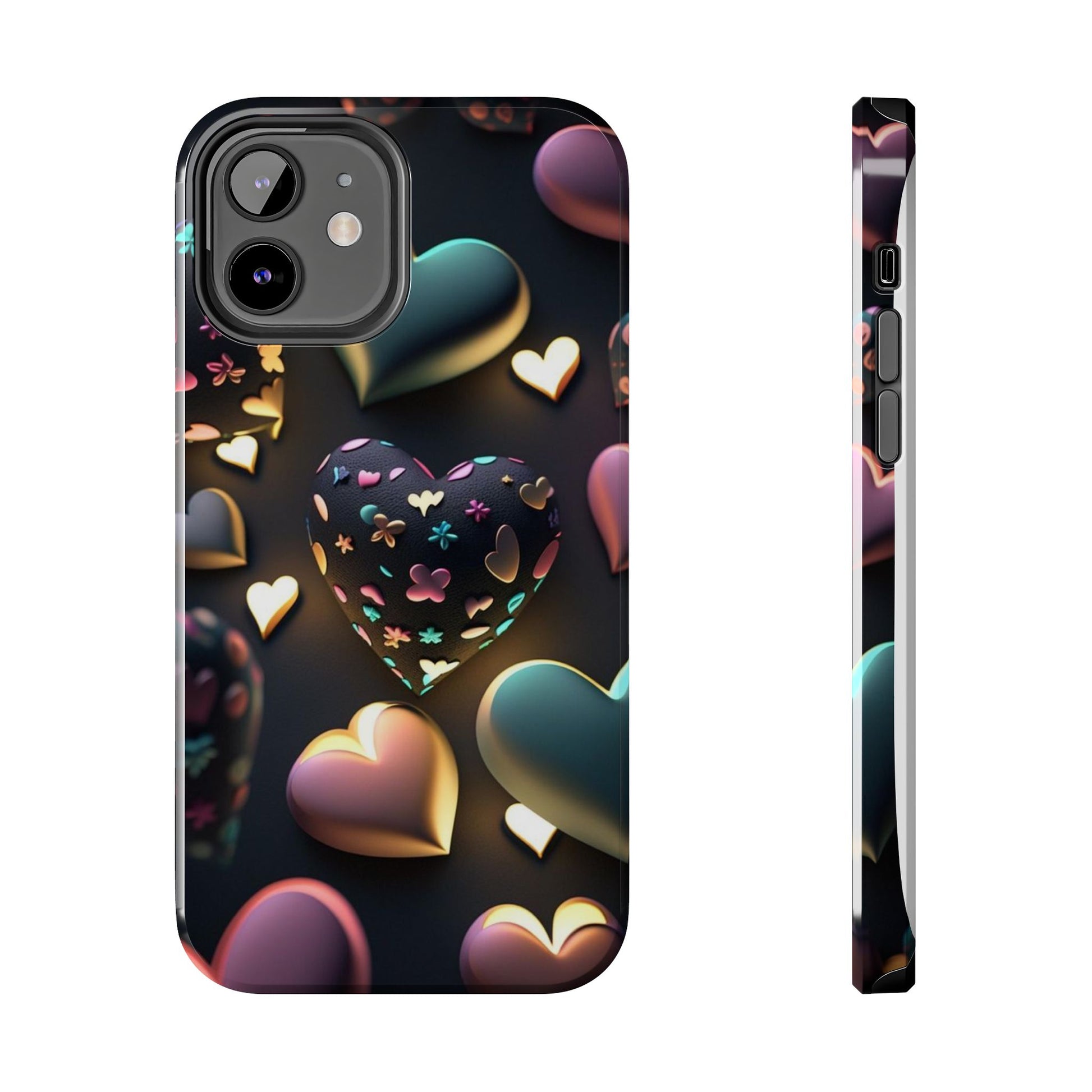 Floating Hearts Themed Tough Phone Cases for Iphones & Samsung Phones