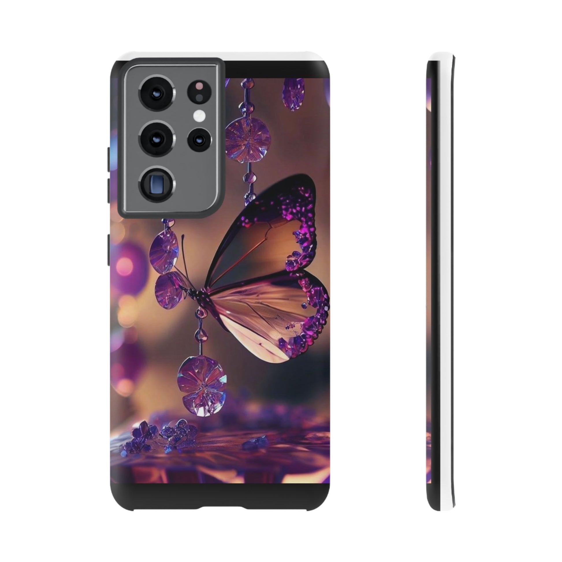 Purple Butterfly Tough Cases for iPhones, Samsung, and Pixel