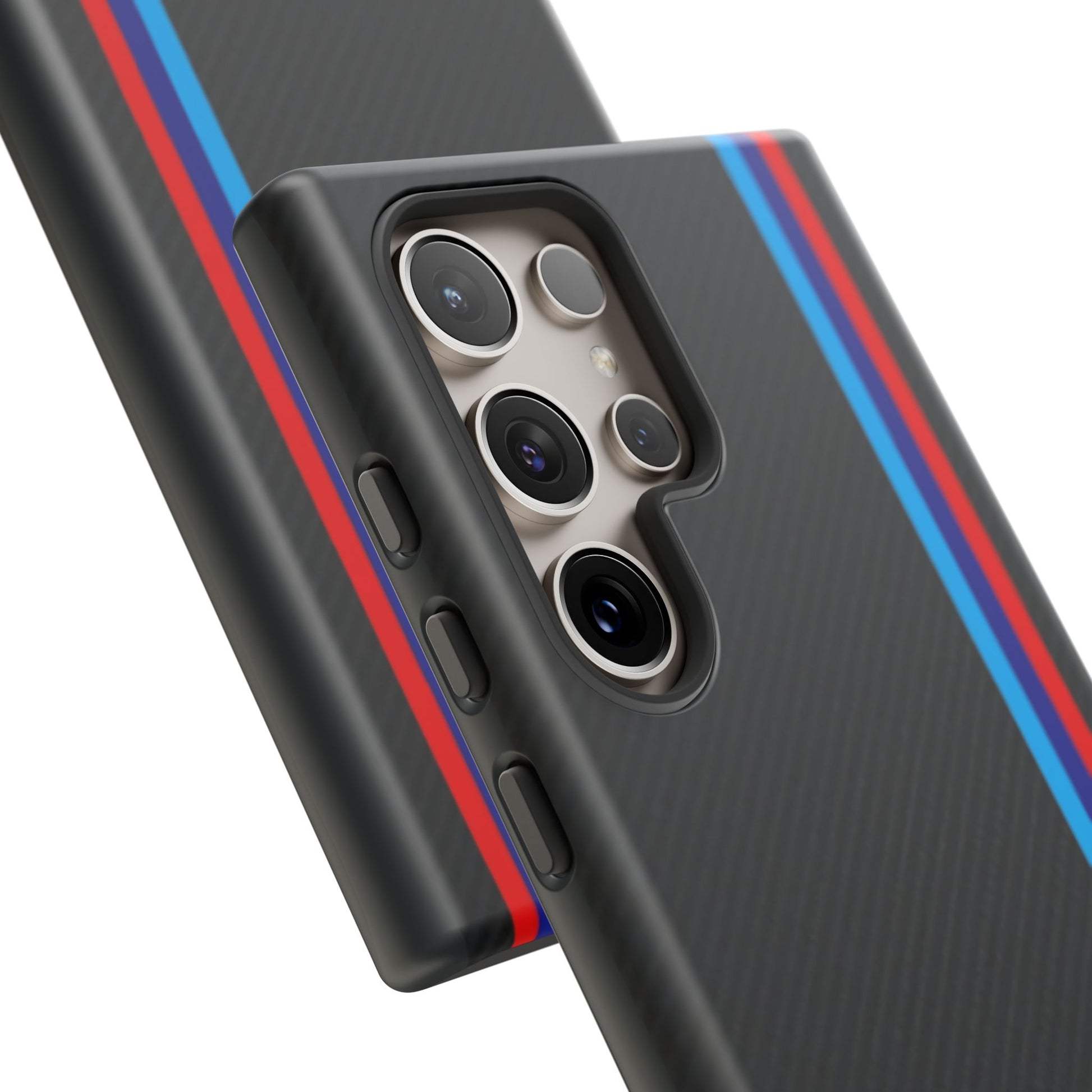 BMW M Stripes Carbon Fiber Design Tough Cases for iPhones, Samsung, and Pixel