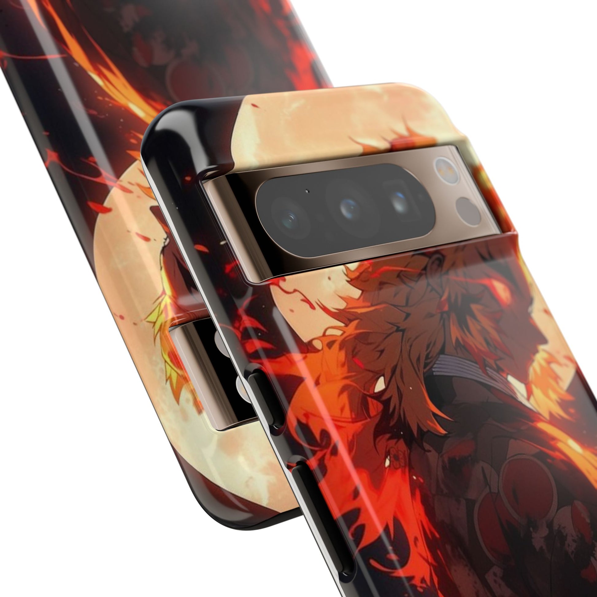 Demon Sl;ayer Rengoku Anime Phone Case, Tough Cases for iPhones, Samsung, and Pixel
