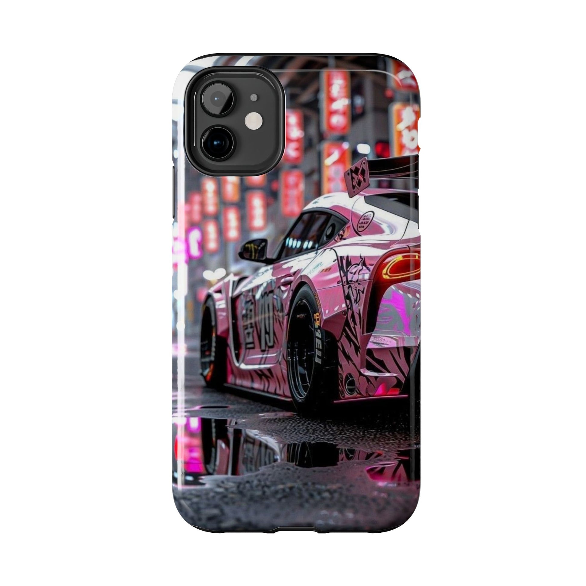Pink Sports Car Tough Phone Cases for Iphones & Samsung Phones Durable