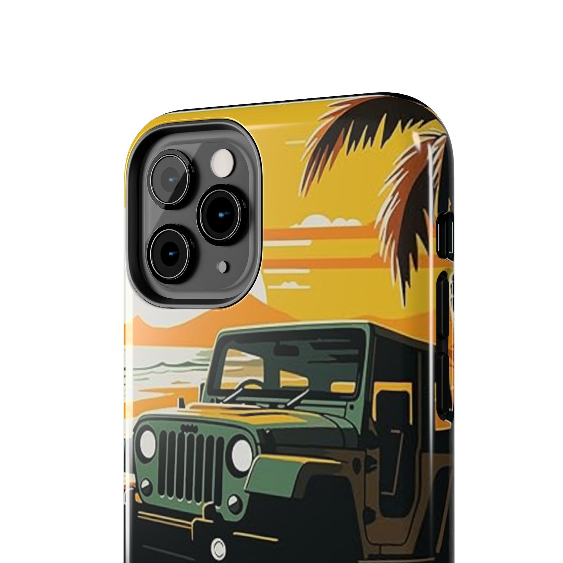 Jeep on Beach Artistic Tough Phone Cases for Iphones & Samsung Phones Durable