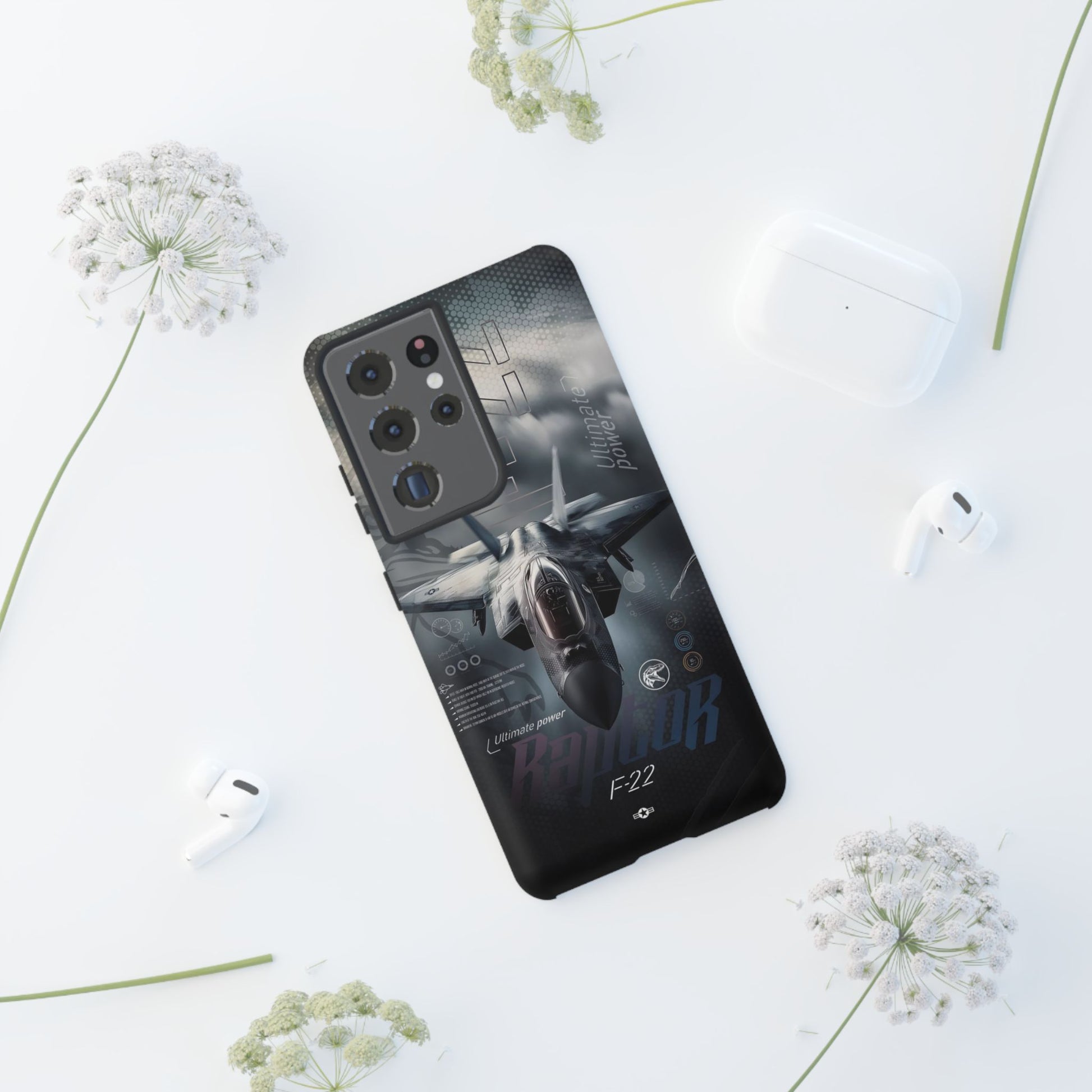 F-22 Raptor Fighter Jet Tough Cases for iPhones, Samsung, and Pixel