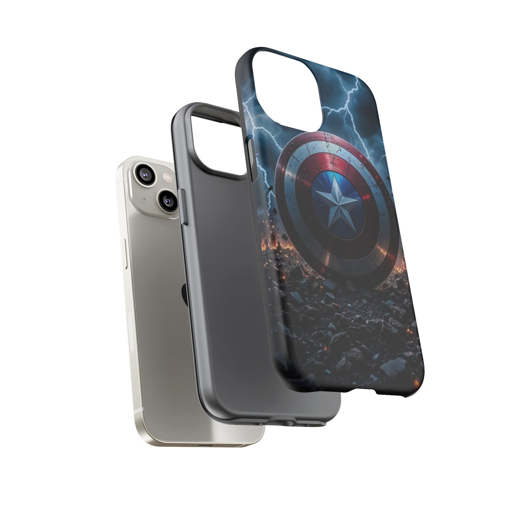 Captain America Shield Tough Cases for iPhones, Samsung, and Pixel