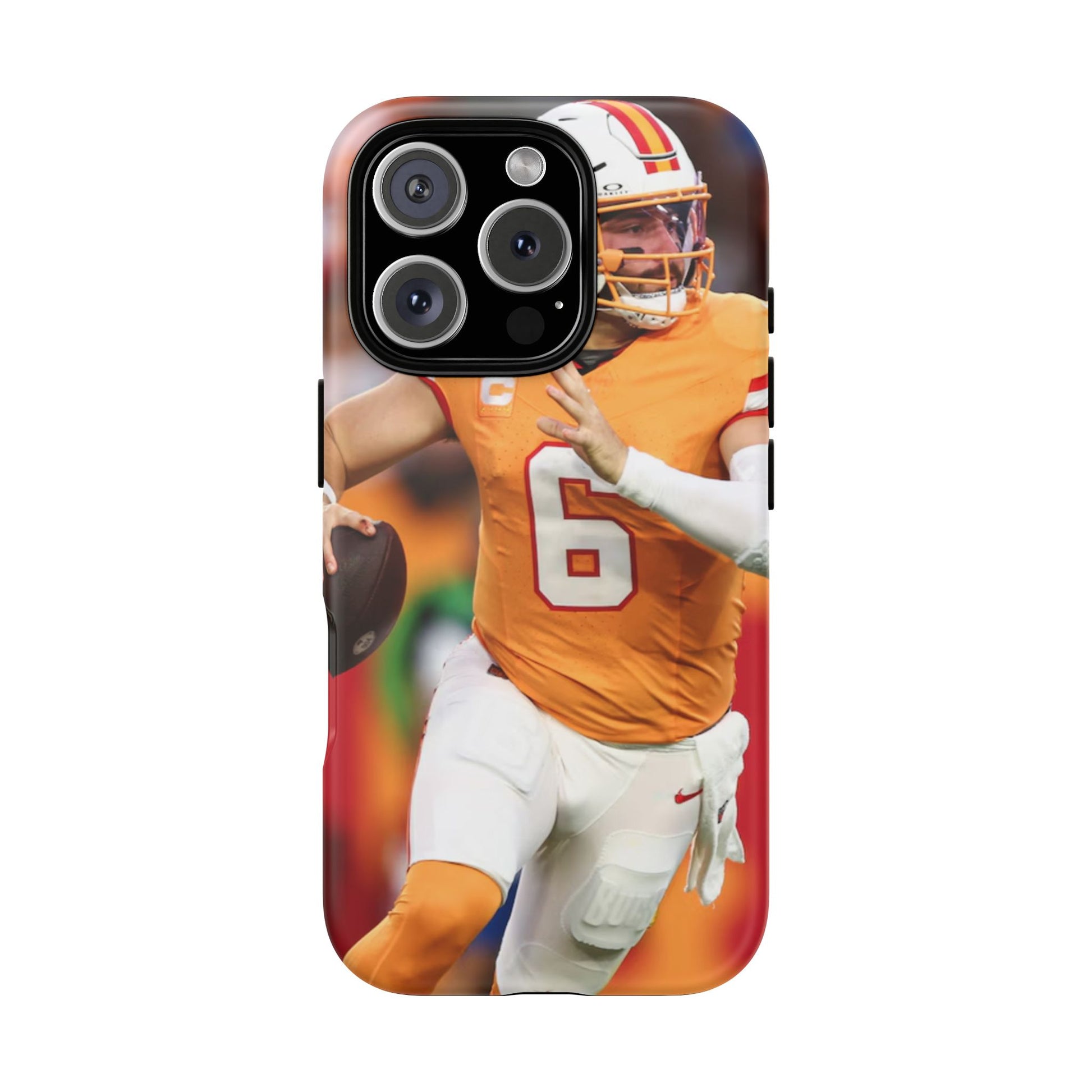 Tampa Bay Buccaneers Baker Mayfield Football Tough Cases for iPhones, Samsung, and Pixel