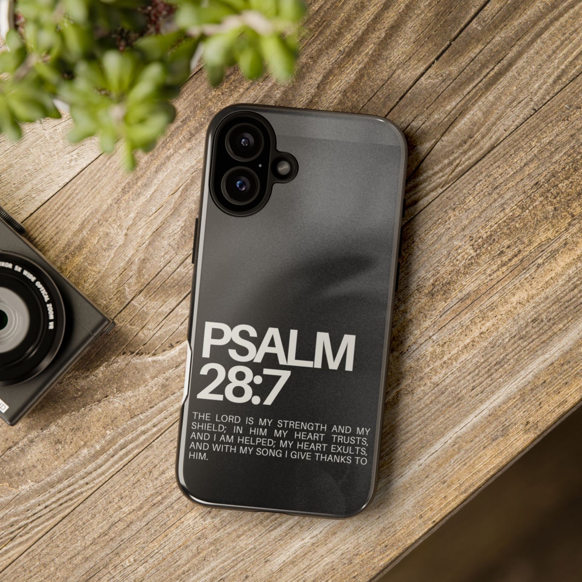 Christian Themed Psalms 28:7 Phone Case, Tough Cases for iPhones, Samsung, and Pixel