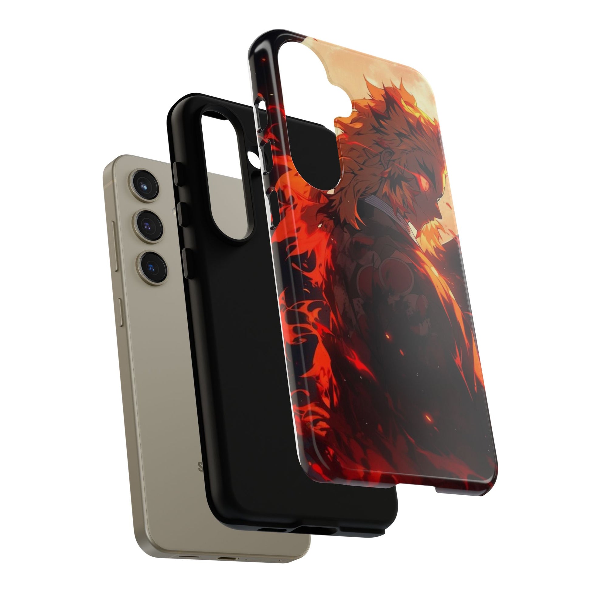 Demon Sl;ayer Rengoku Anime Phone Case, Tough Cases for iPhones, Samsung, and Pixel