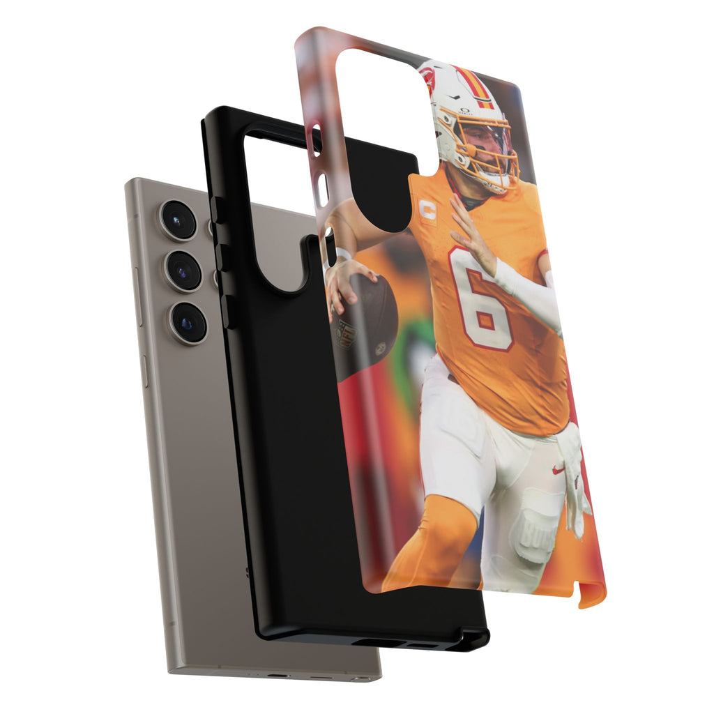 Tampa Bay Buccaneers Baker Mayfield Football Tough Cases for iPhones, Samsung, and Pixel