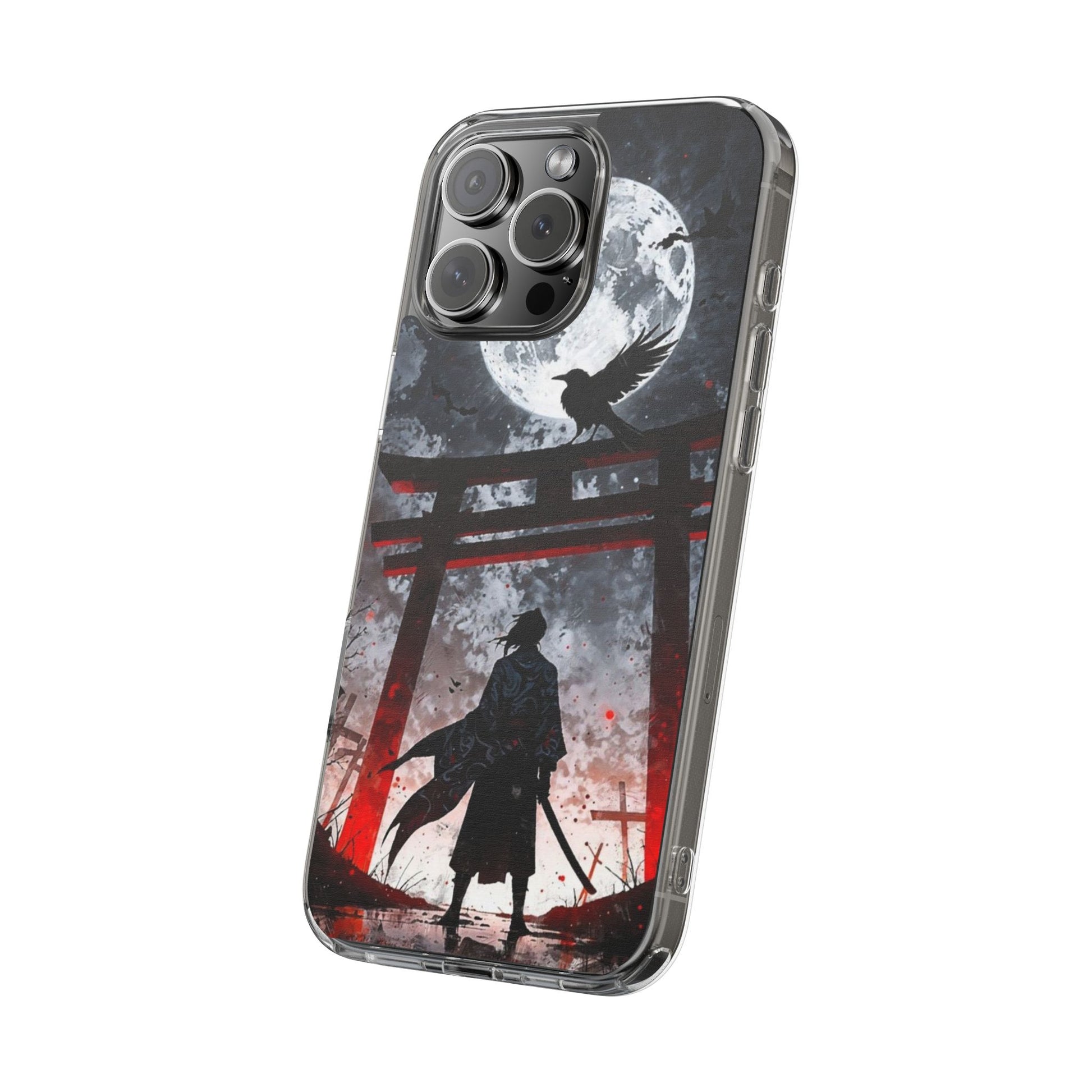 The Lone Samurai and Crow Design case for Iphone and Samsung phones