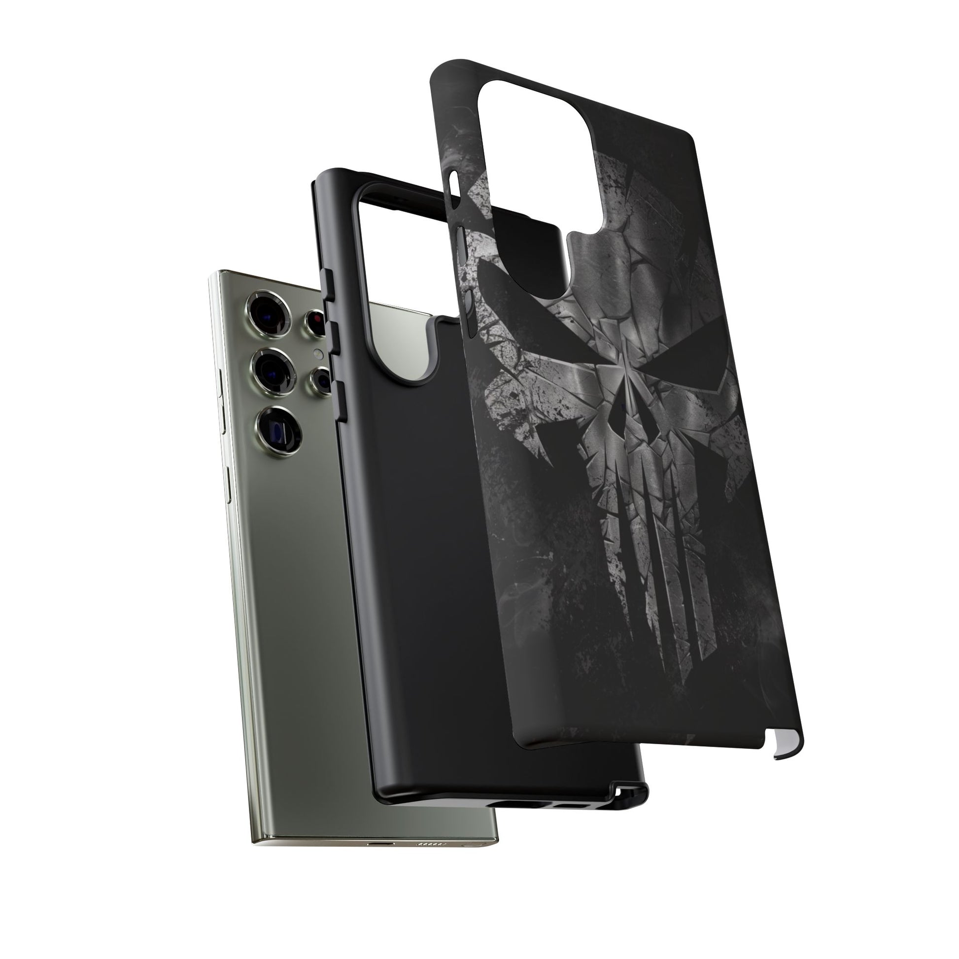 The Punisher Logo Art Tough Cases for iPhones, Samsung, and Pixel