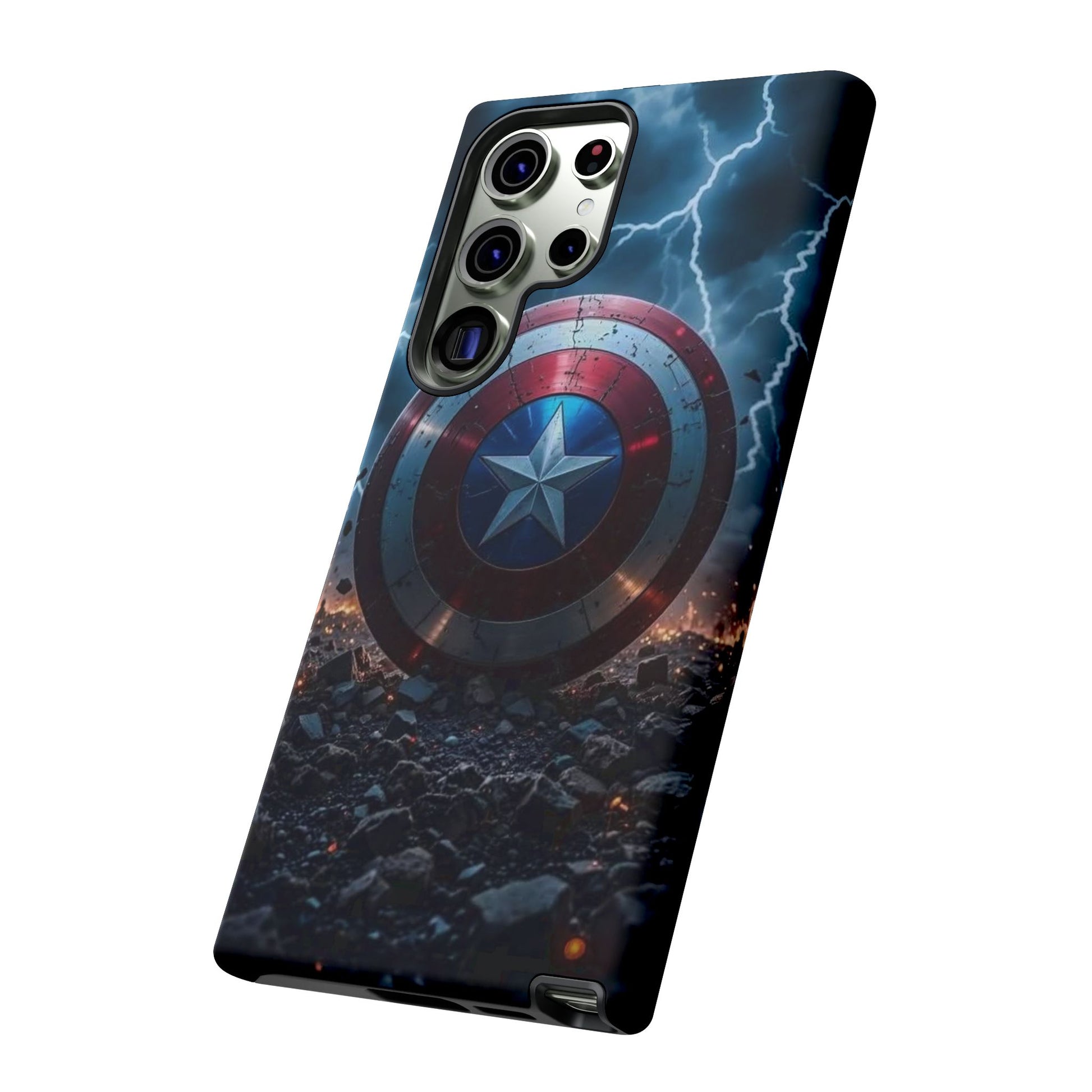 Captain America Shield Tough Cases for iPhones, Samsung, and Pixel