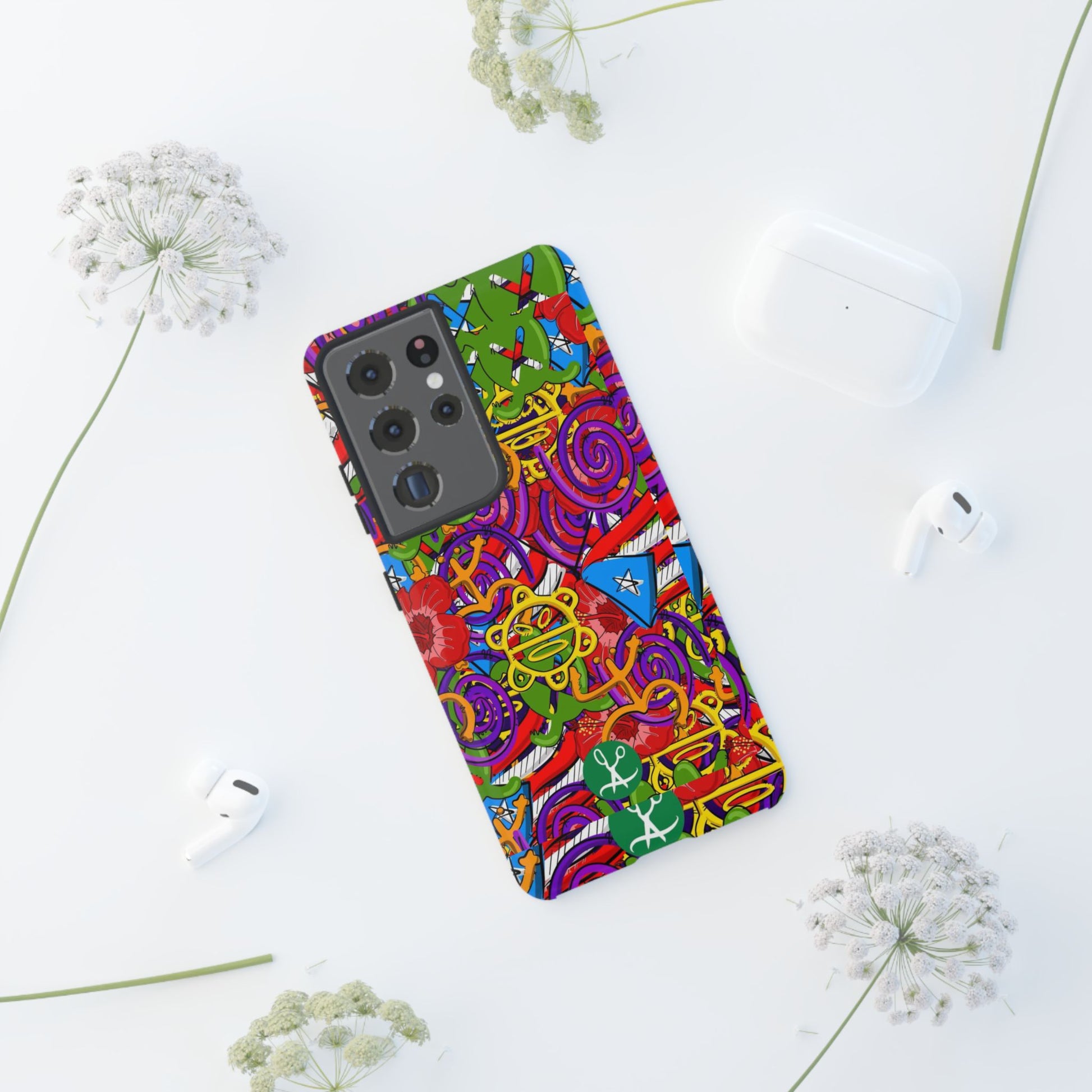 Puerto Rico Taino Tribal Art Tough Cases for iPhones, Samsung, and Pixel
