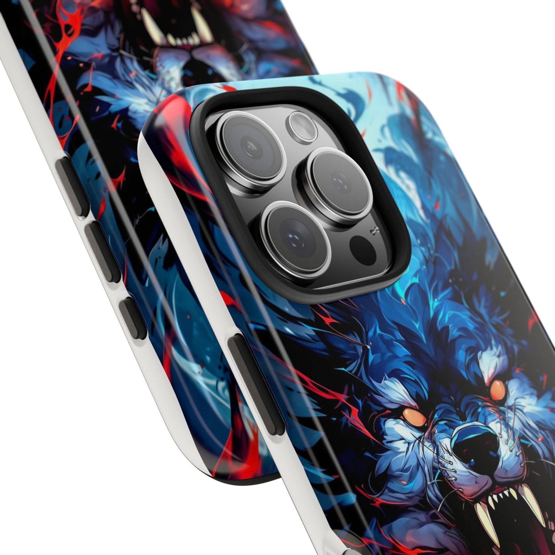 Aggressive Wolf Art Themed Tough Phone Cases for Iphones & Samsung Phones