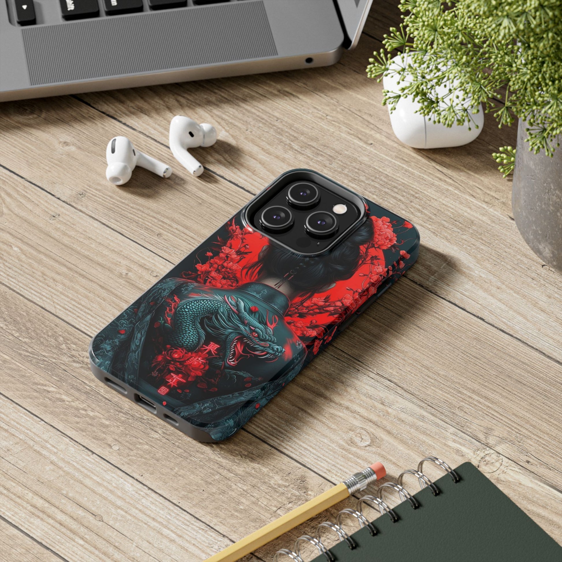 Dragon Geisha Japanese Design Phone Cases for iPhone & Samsung Galaxy Phones