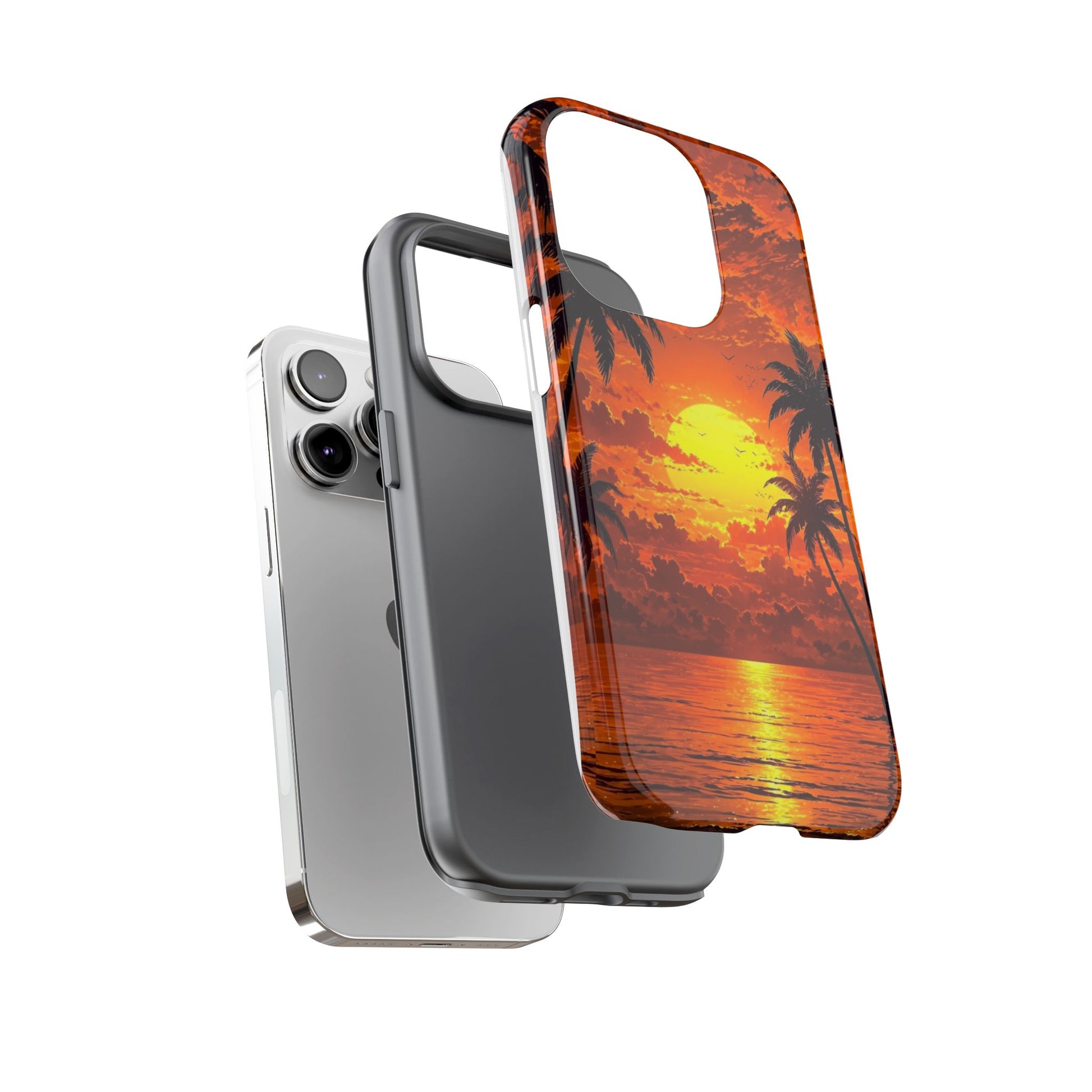 Beautiful Beach Sunset Tough Cases for iPhones, Samsung, and Pixel