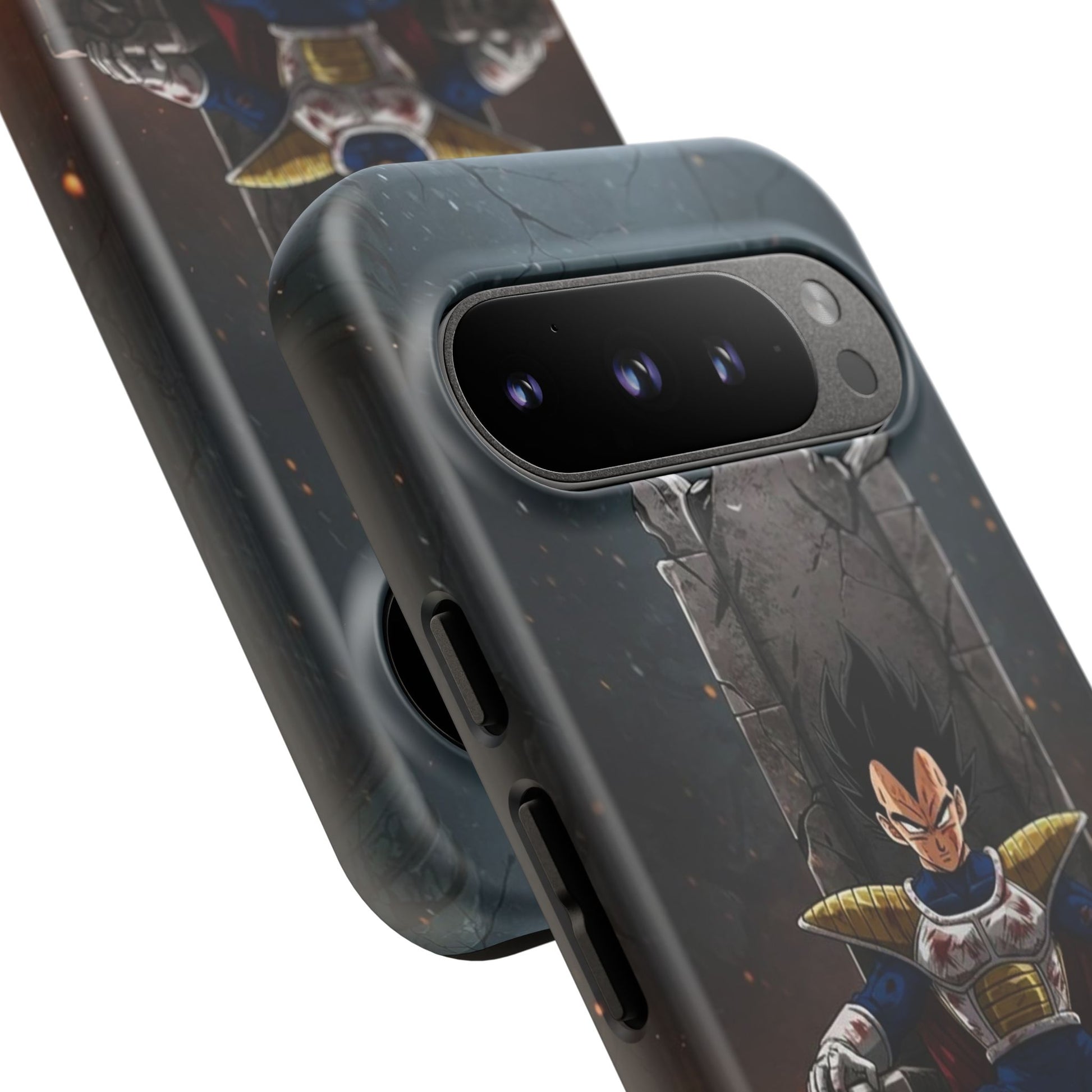 Vegeta on Throne DBZ Theme Tough Cases for iPhones, Samsung, and Pixel