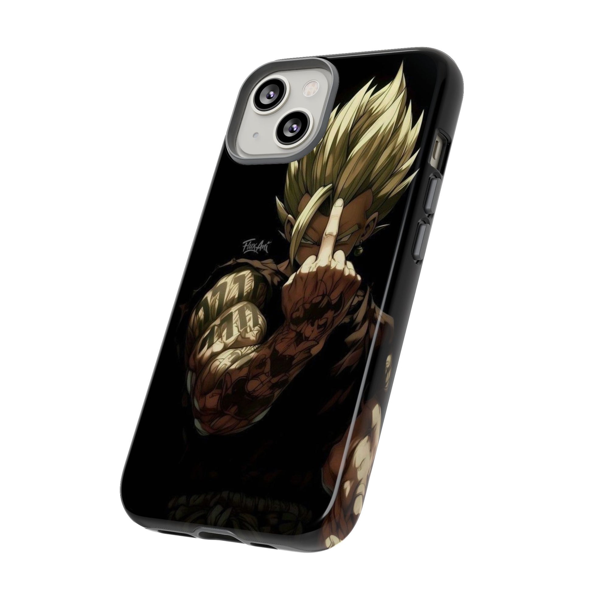 Middle Finger SS Goku Dragon Ball Z Tough Cases for iPhones, Samsung, and Pixel