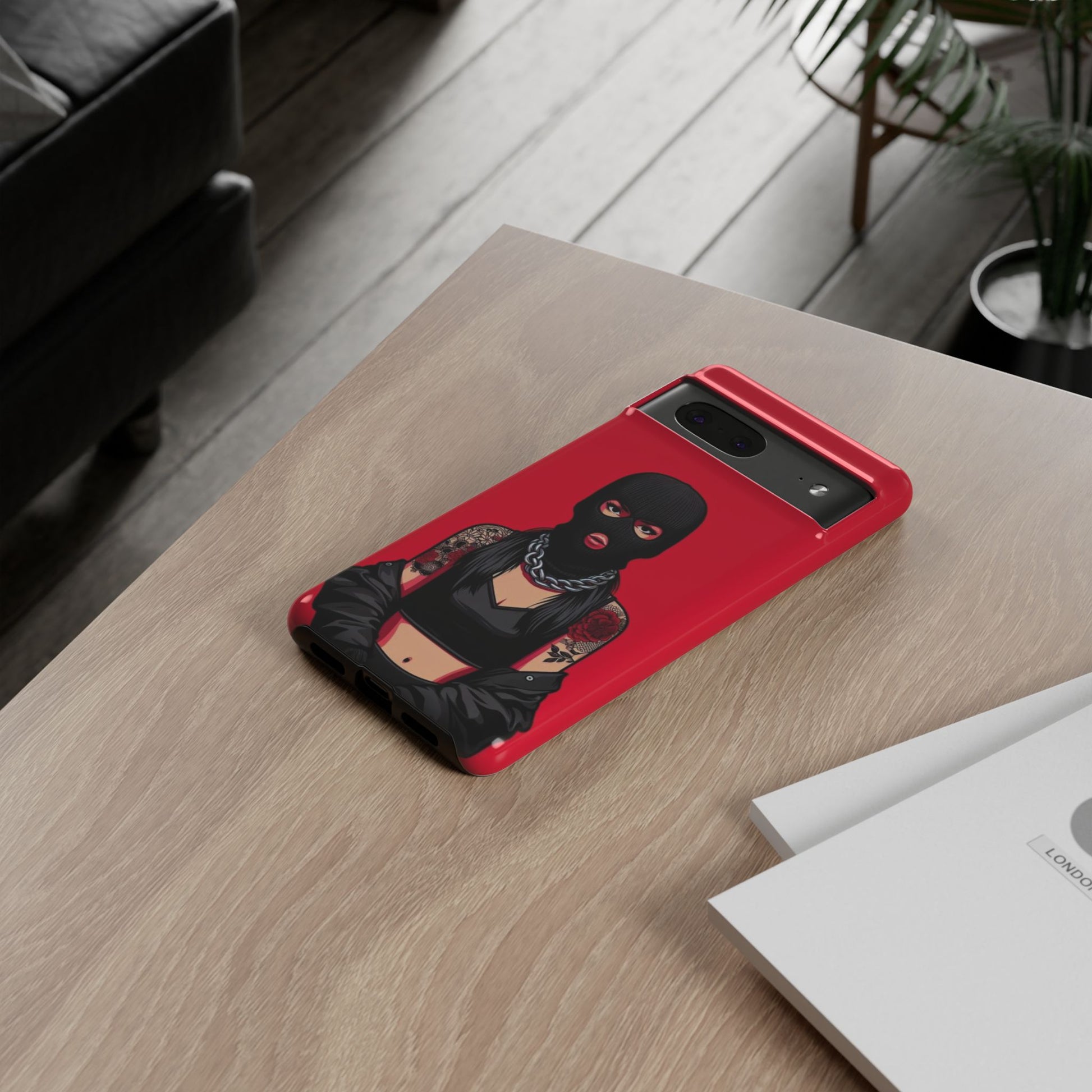 Thug Girl Red Design Tough Cases for iPhones, Samsung, and Pixel