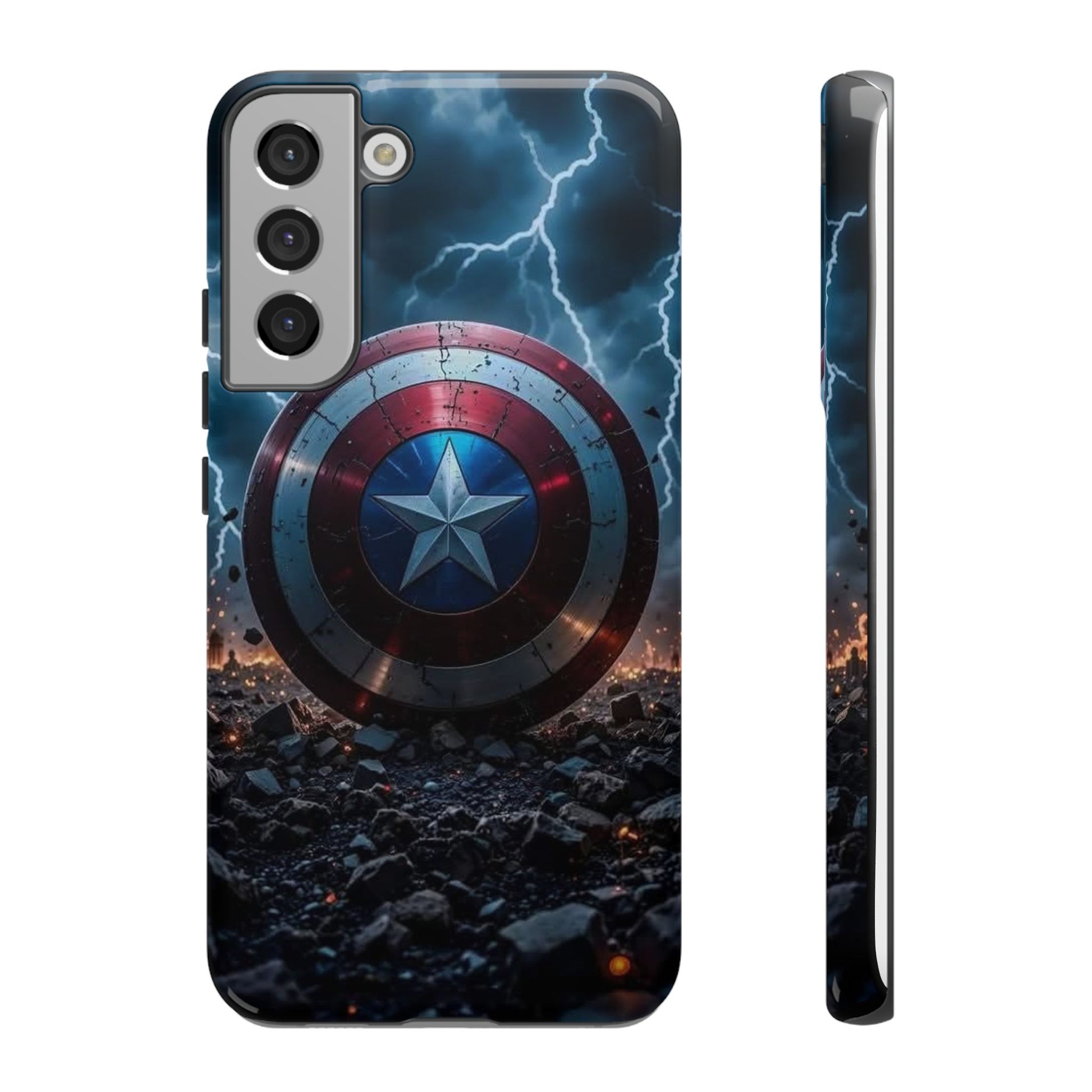 Captain America Shield Tough Cases for iPhones, Samsung, and Pixel