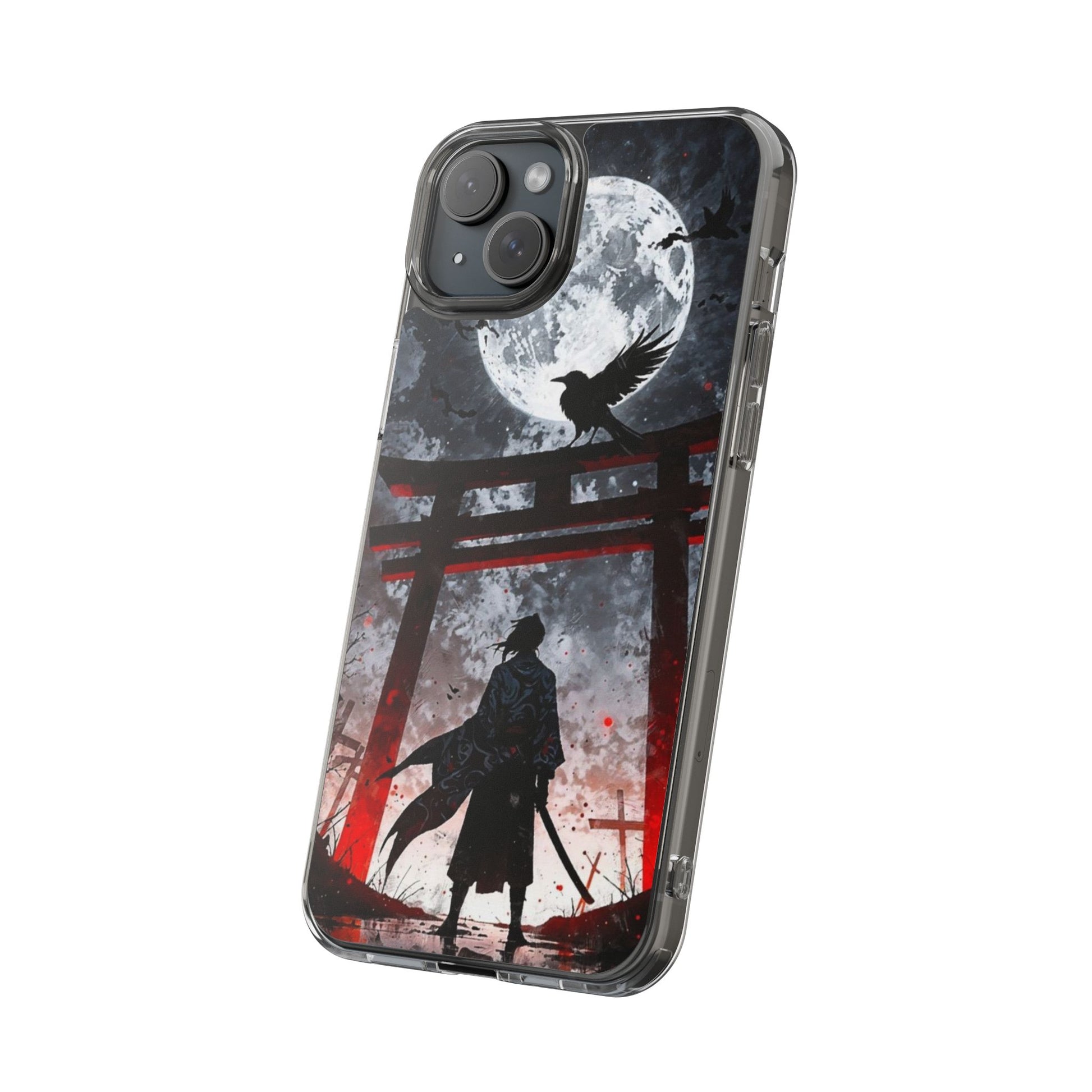 The Lone Samurai and Crow Design case for Iphone and Samsung phones