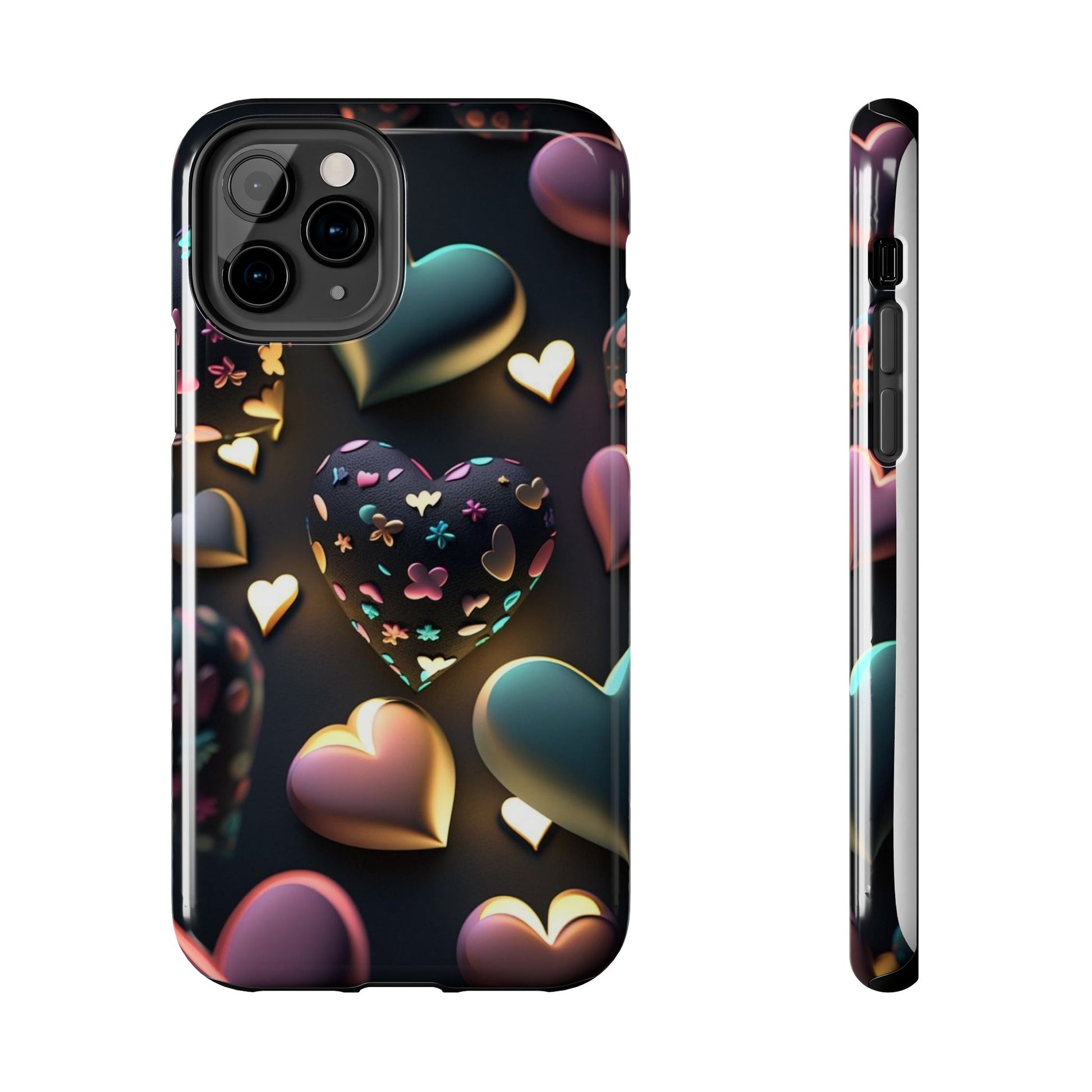 Floating Hearts Themed Tough Phone Cases for Iphones & Samsung Phones
