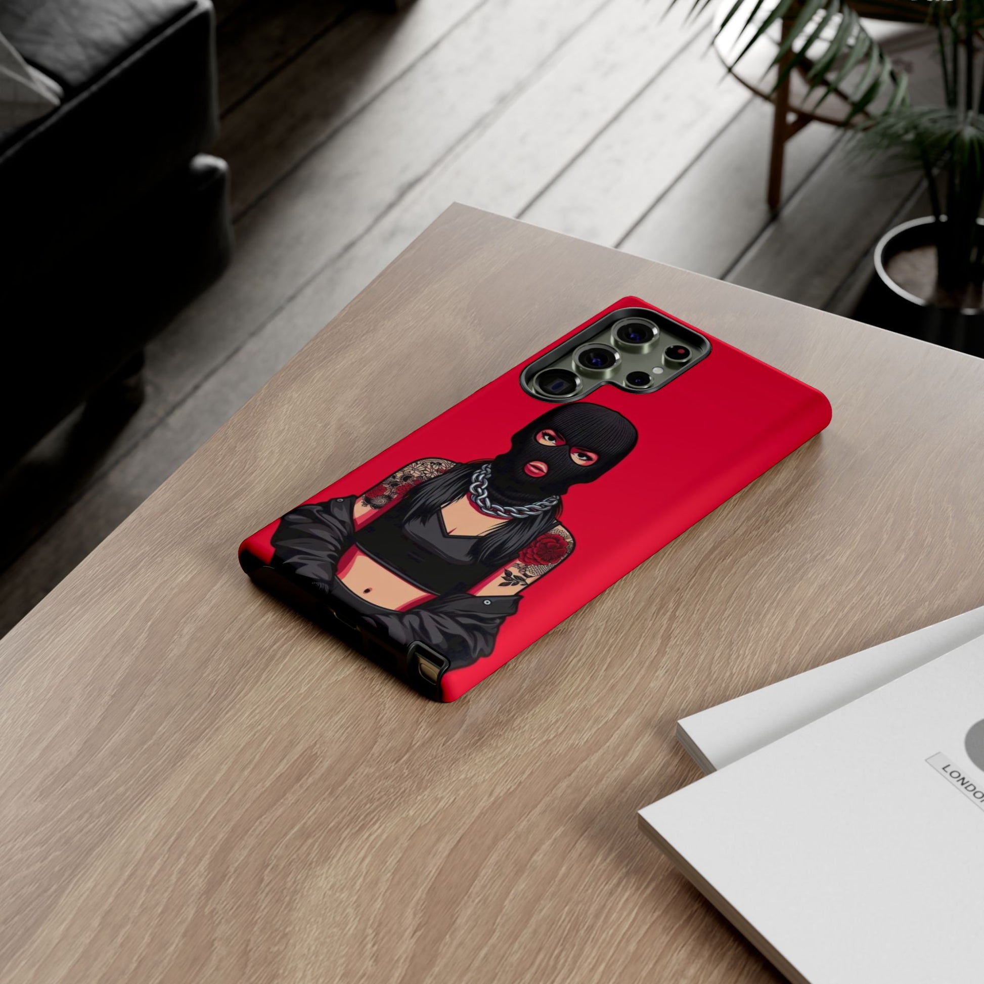 Thug Girl Red Design Tough Cases for iPhones, Samsung, and Pixel
