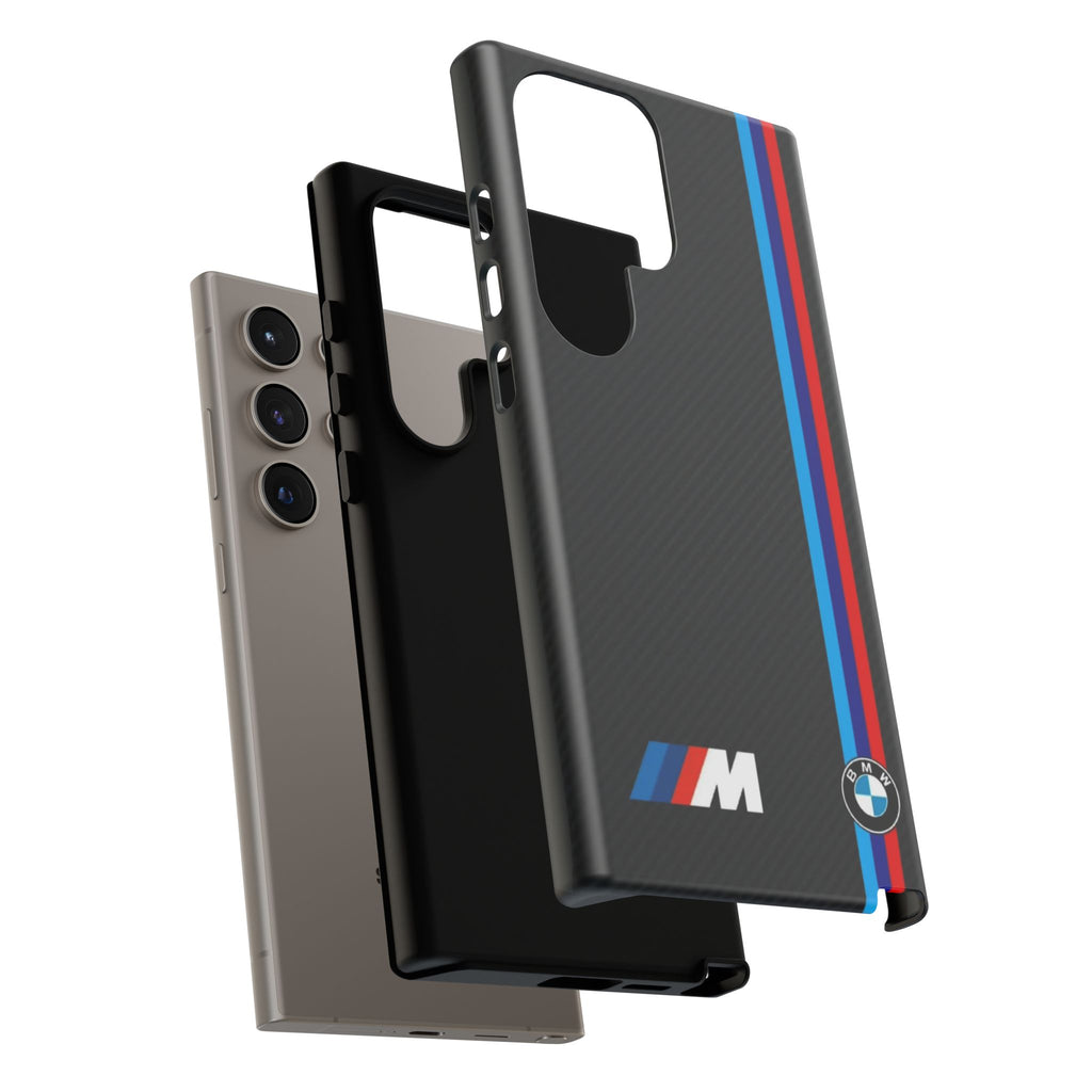BMW M Stripes Carbon Fiber Design Tough Cases for iPhones, Samsung, and Pixel