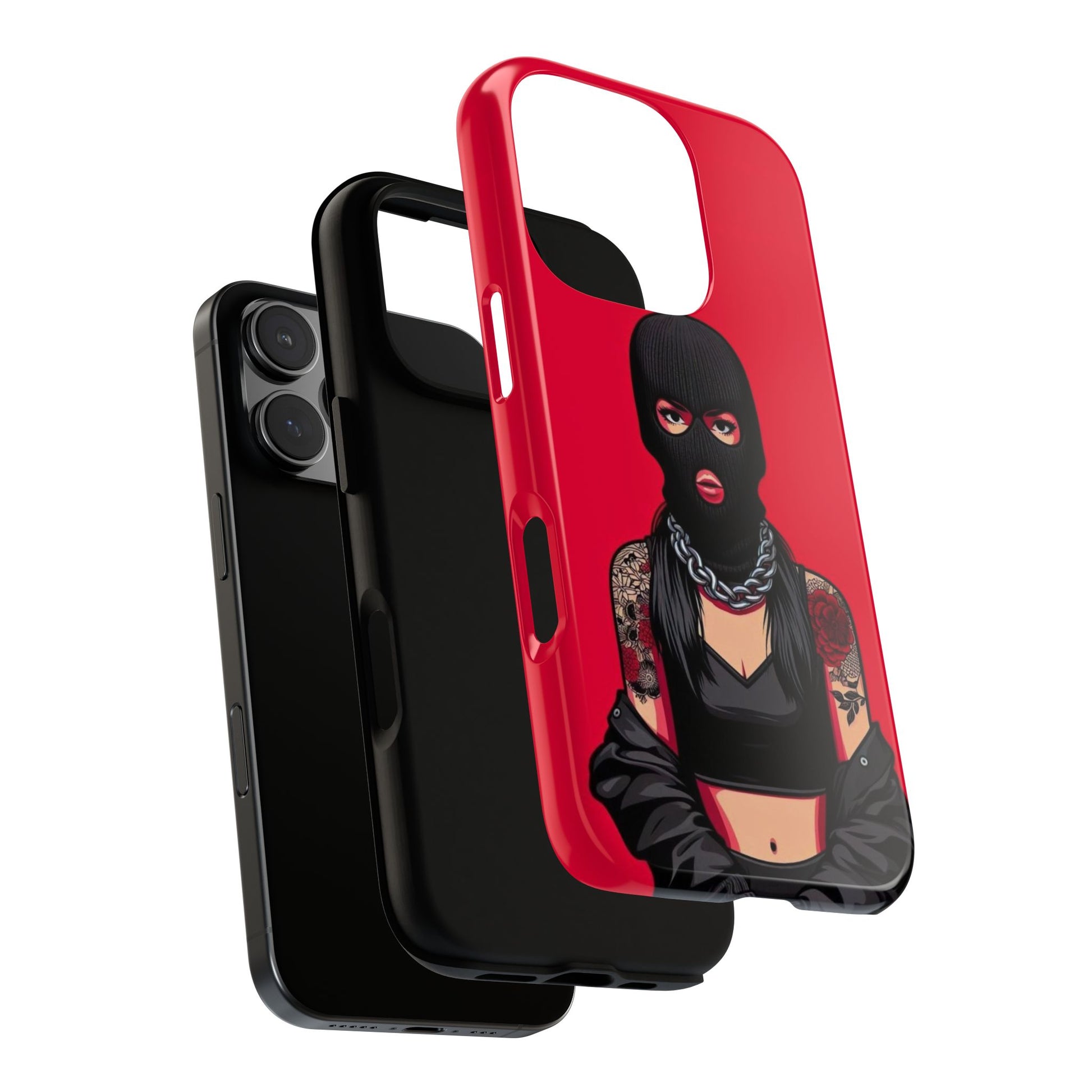 Thug Girl Red Design Tough Cases for iPhones, Samsung, and Pixel