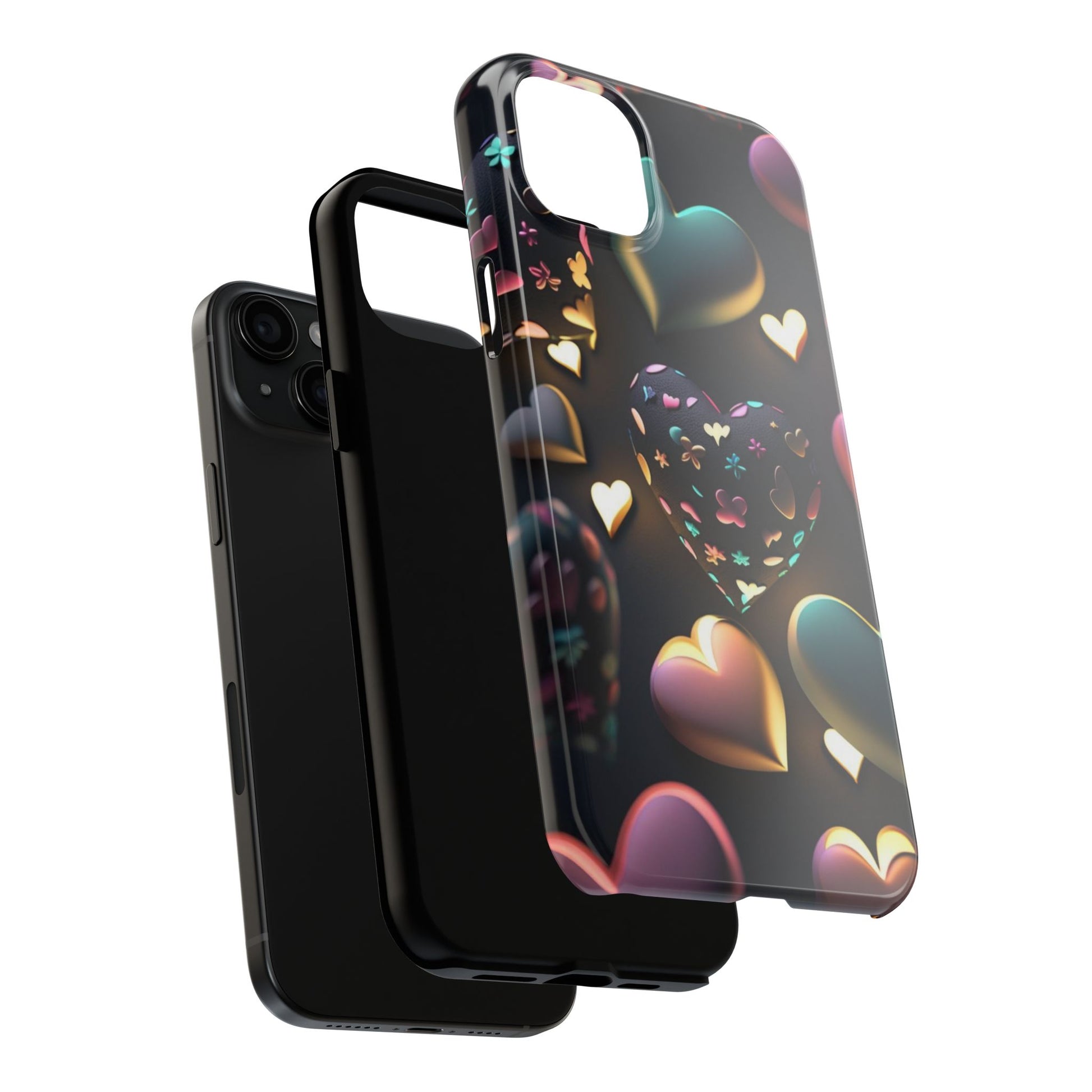 Floating Hearts Themed Tough Phone Cases for Iphones & Samsung Phones