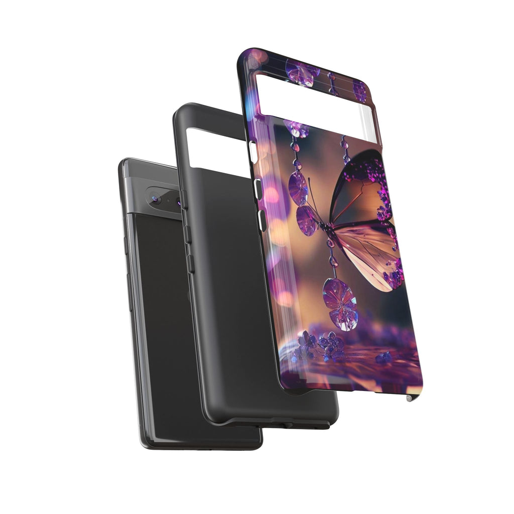 Purple Butterfly Tough Cases for iPhones, Samsung, and Pixel