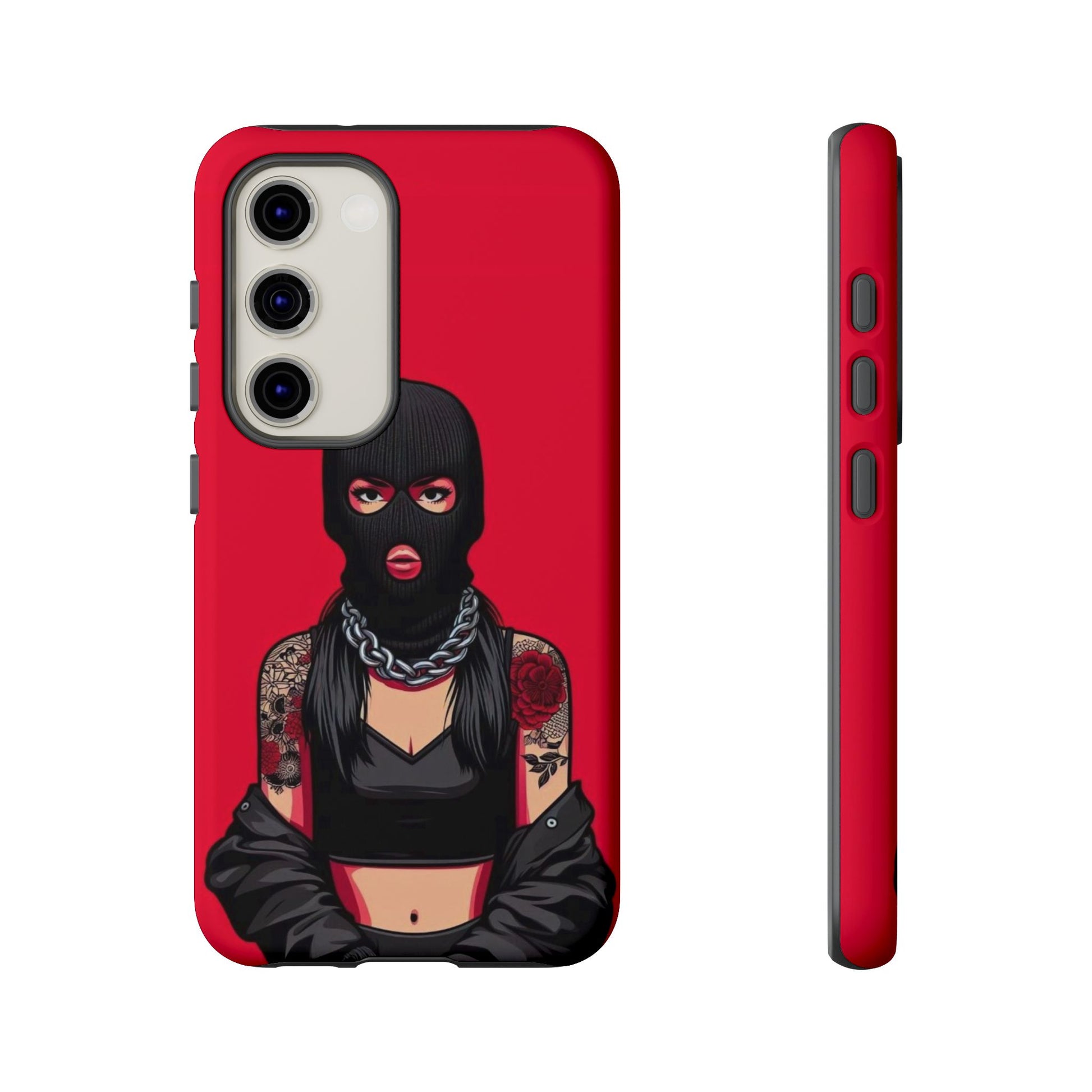 Thug Girl Red Design Tough Cases for iPhones, Samsung, and Pixel