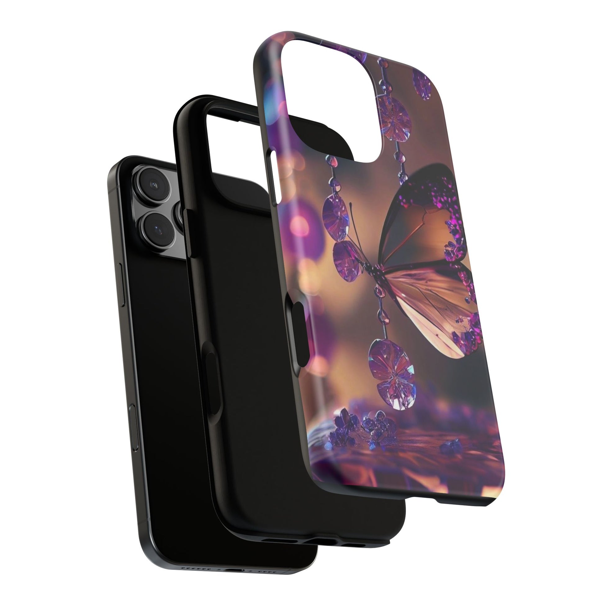 Purple Butterfly Tough Cases for iPhones, Samsung, and Pixel