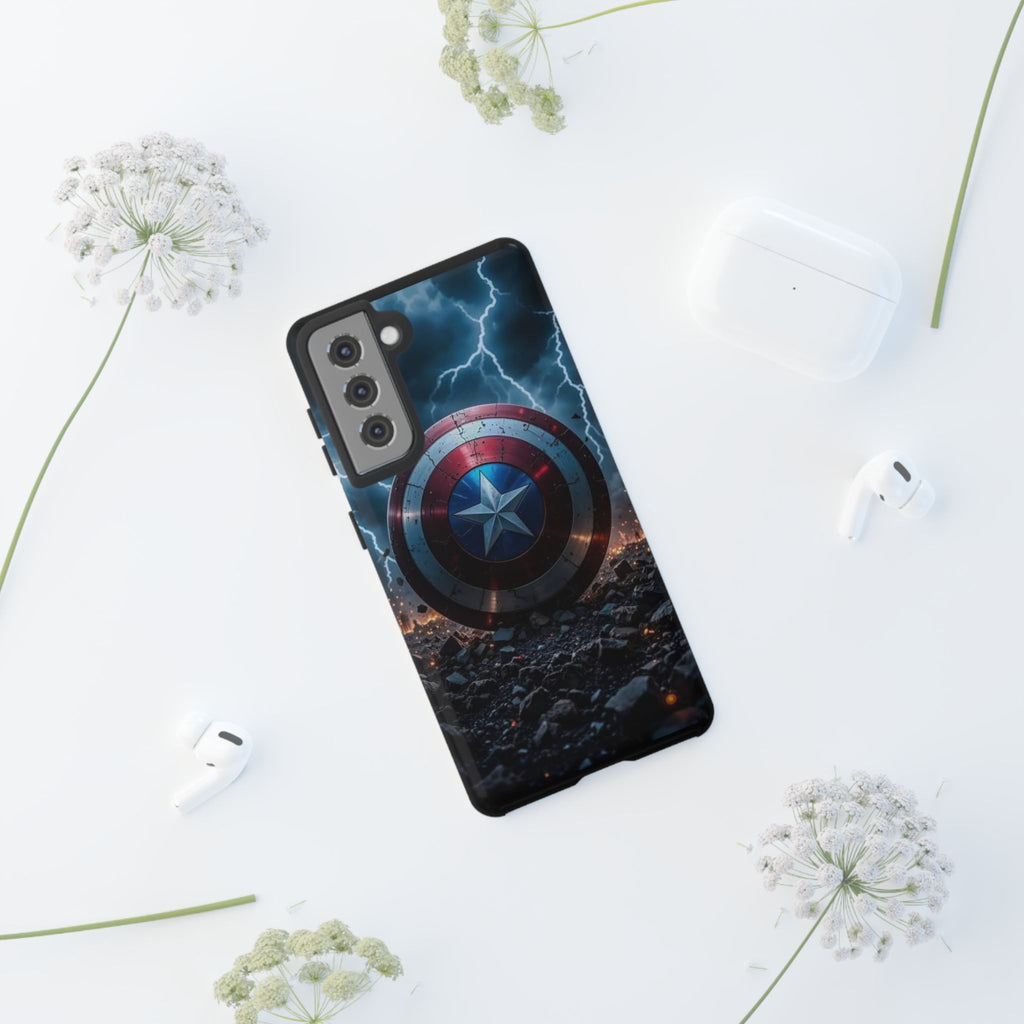 Captain America Shield Tough Cases for iPhones, Samsung, and Pixel