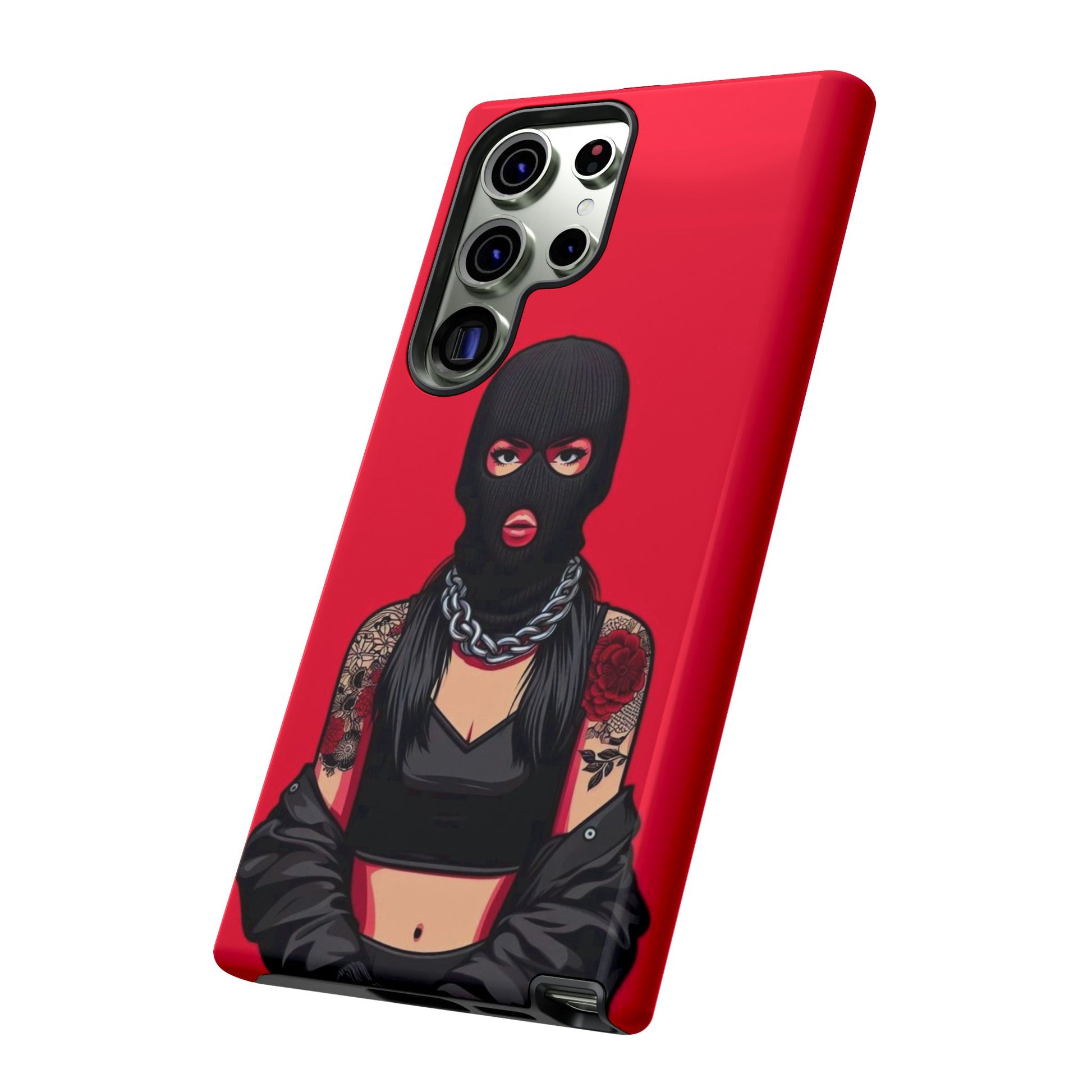 Thug Girl Red Design Tough Cases for iPhones, Samsung, and Pixel