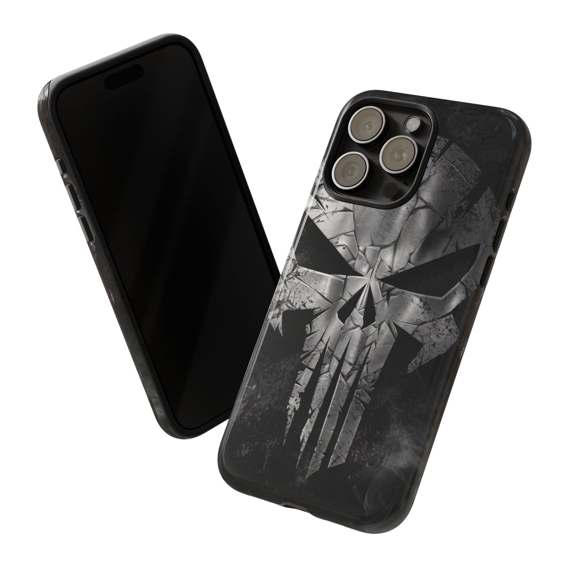 The Punisher Logo Art Tough Cases for iPhones, Samsung, and Pixel