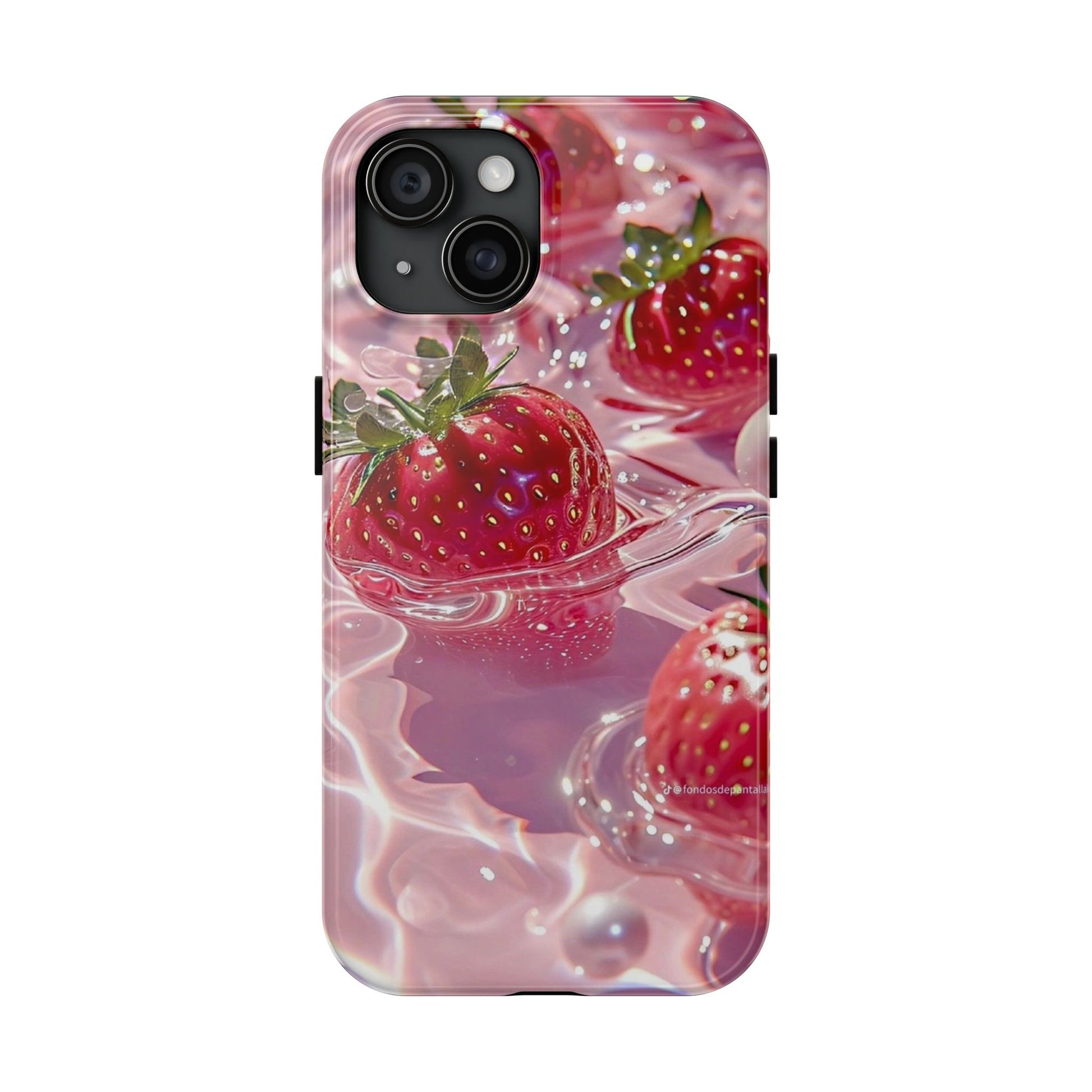 Floating Strawberries Themed Tough Phone Cases for Iphones & Samsung Phones