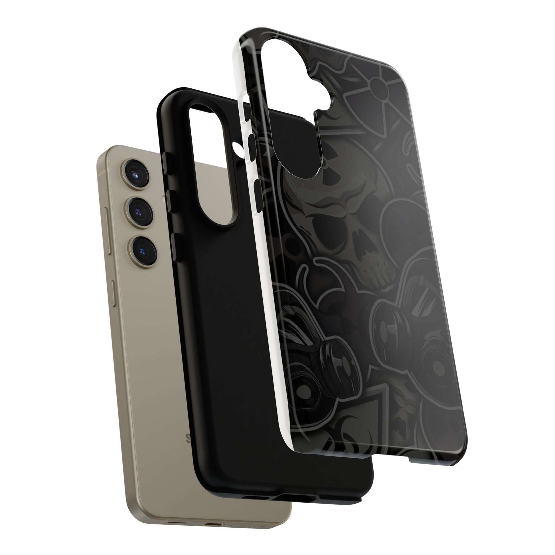 Tough Cases Phone Case, Edgy Skull Design Phone Cover, Gothic Cell Phone Shell