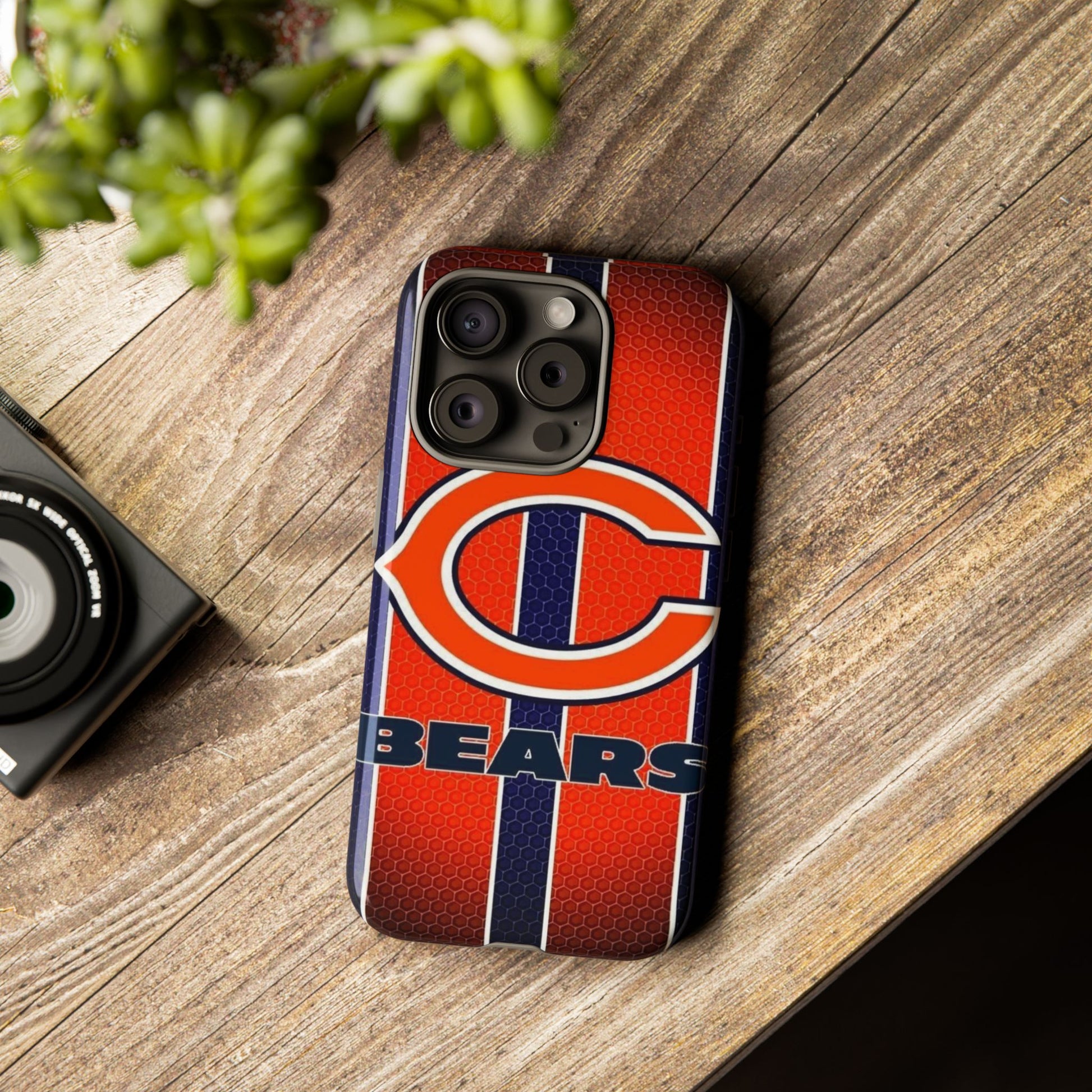 Chicago Bears Stripes Football Phone Case, Tough Cases for iPhones, Samsung, and Pixel