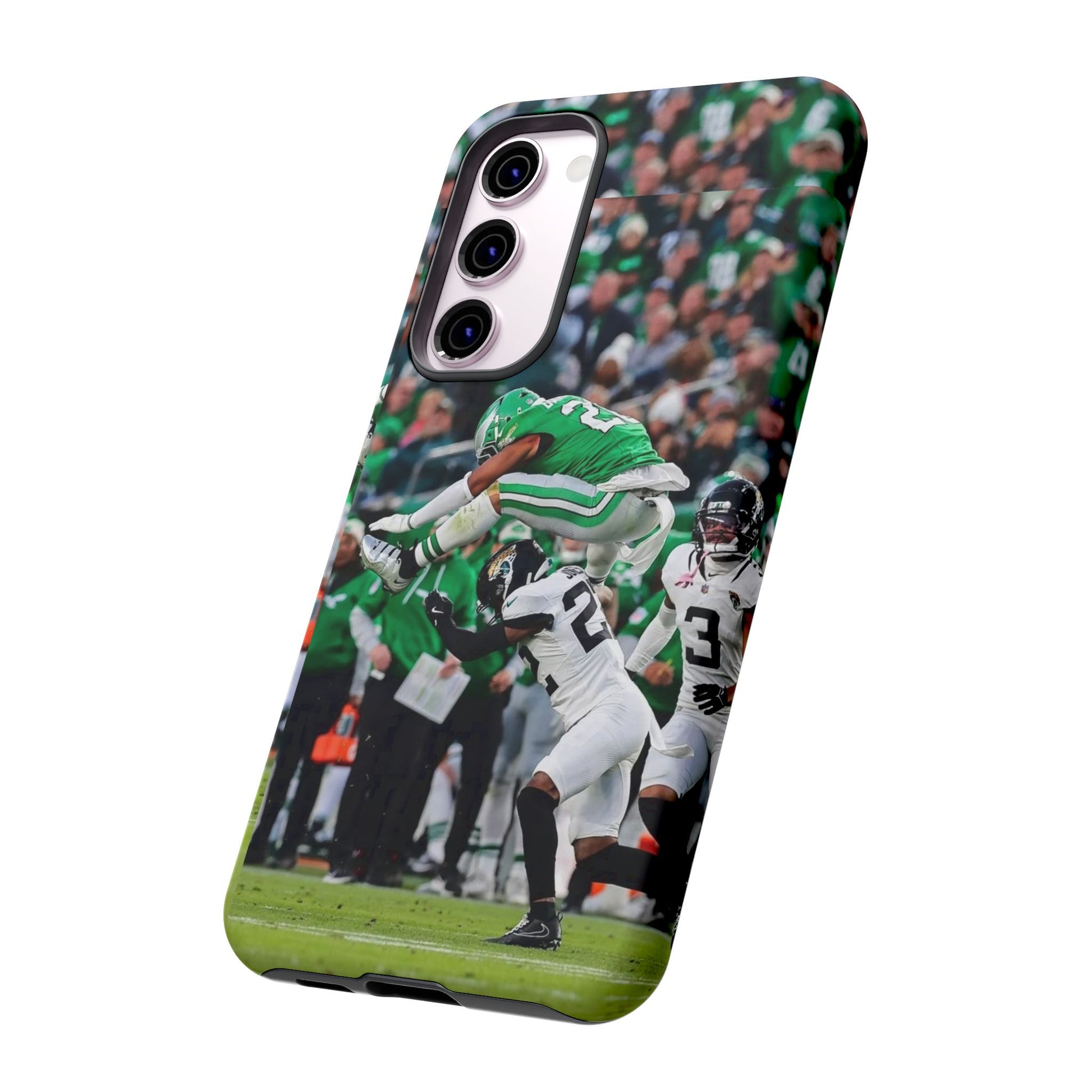 Saquon Barkley The Huddle Eagles Football Tough Cases for iPhones, Samsung, and Pixel
