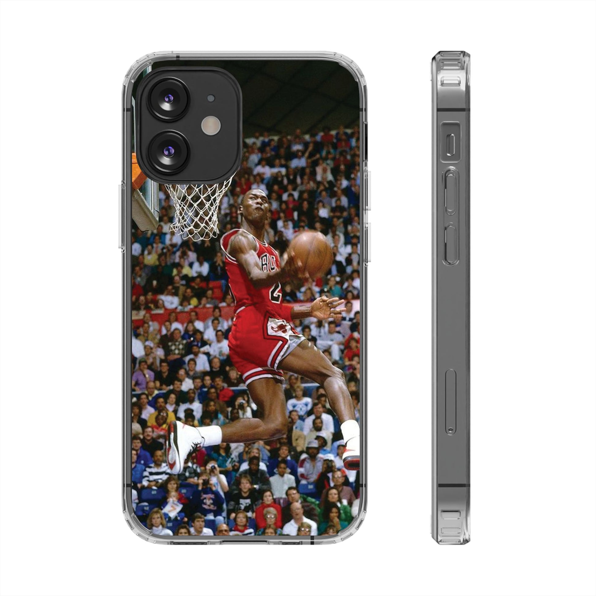 Vintage Jordan Dunk themed Basketball Inspired design Clear Phone Cases