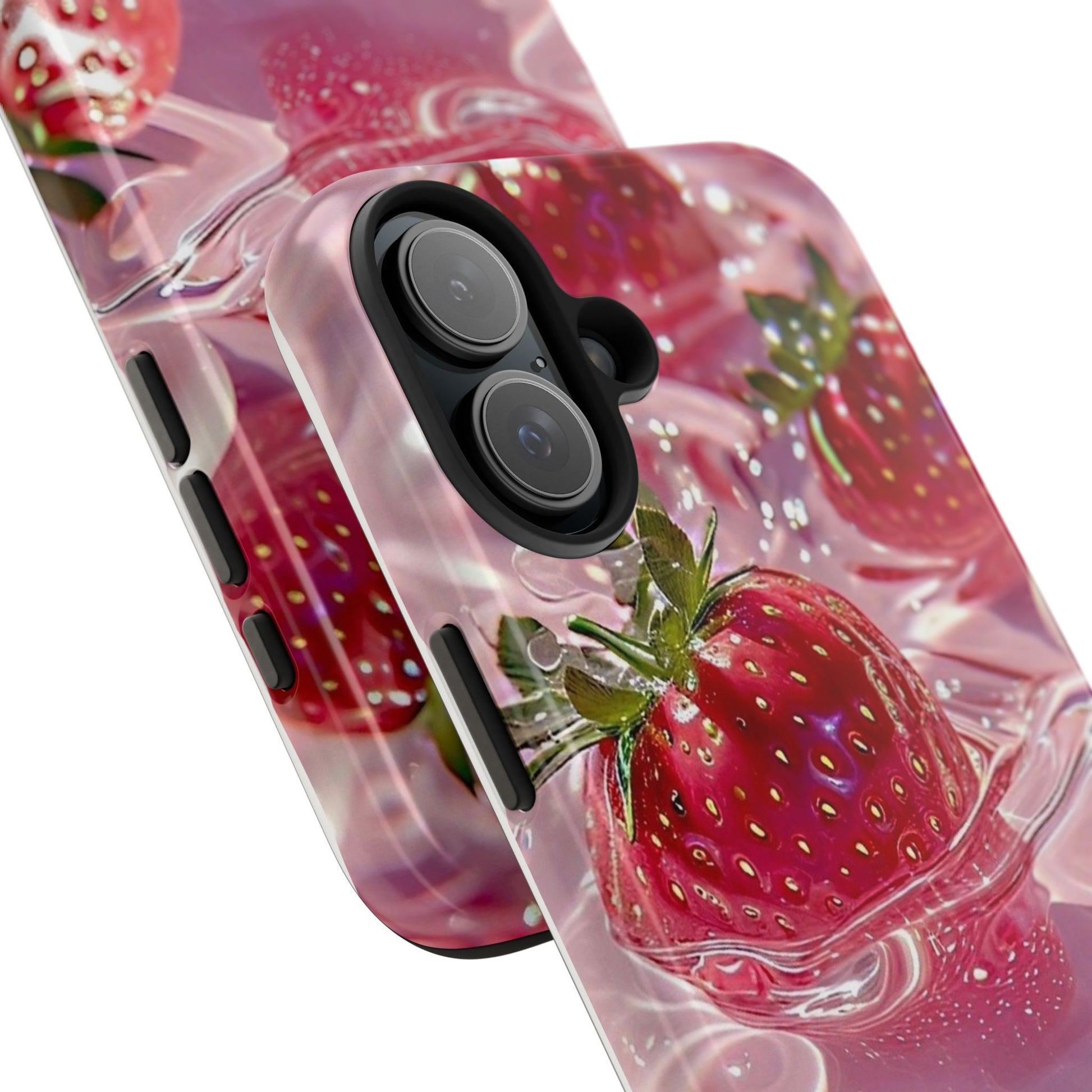 Floating Strawberries Themed Tough Phone Cases for Iphones & Samsung Phones