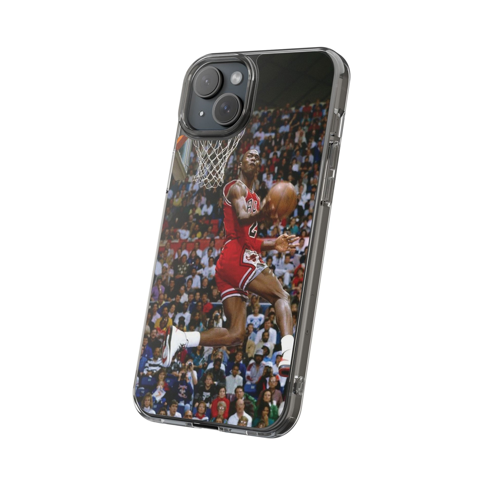 Vintage Jordan Dunk themed Basketball Inspired design Clear Phone Cases