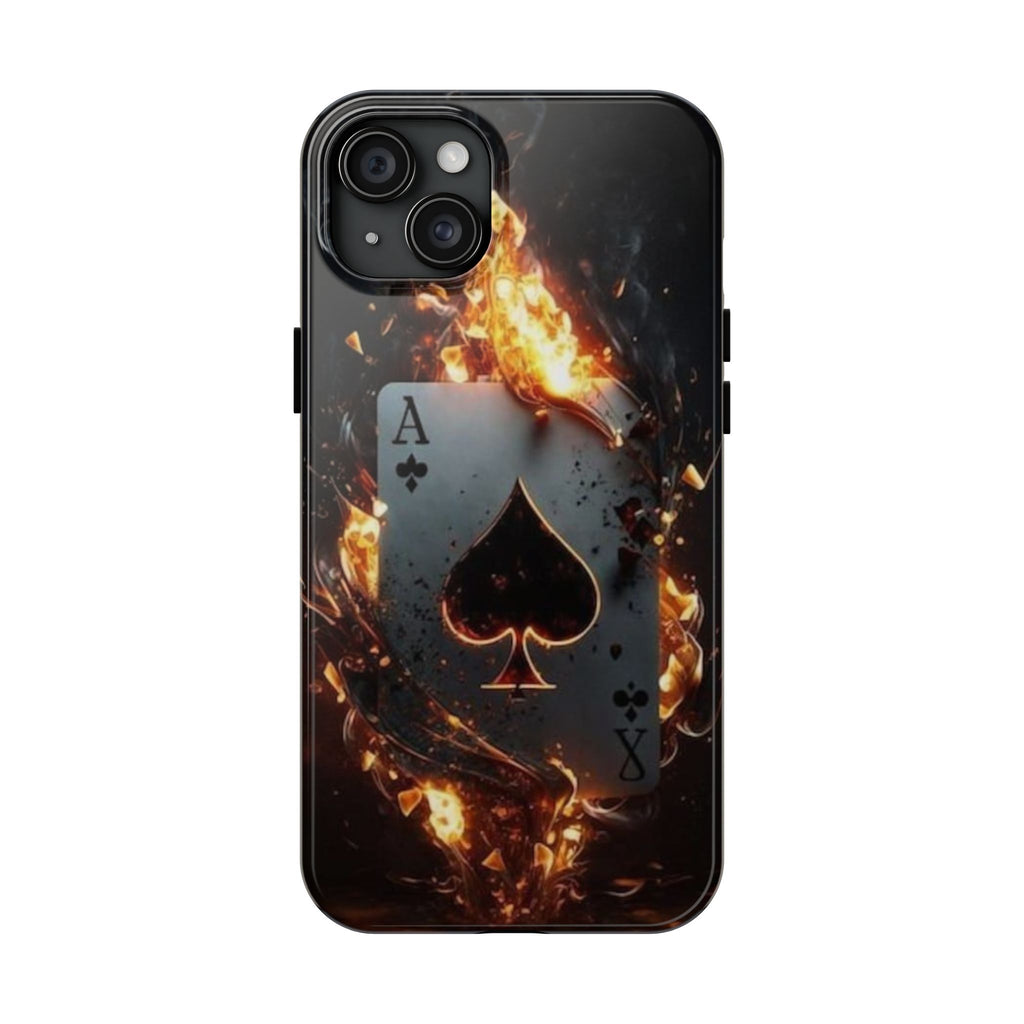 Flaming Ace Card Casino Themed Phone Cases for Iphones & Samsung Phones