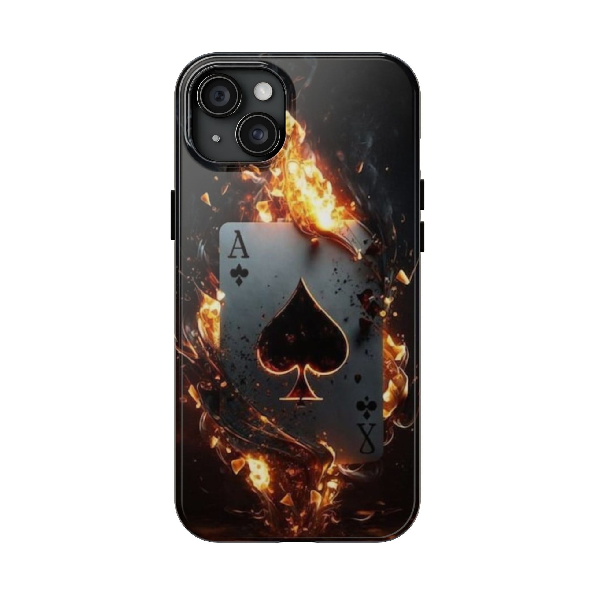 Flaming Ace Card Casino Themed Phone Cases for Iphones & Samsung Phones